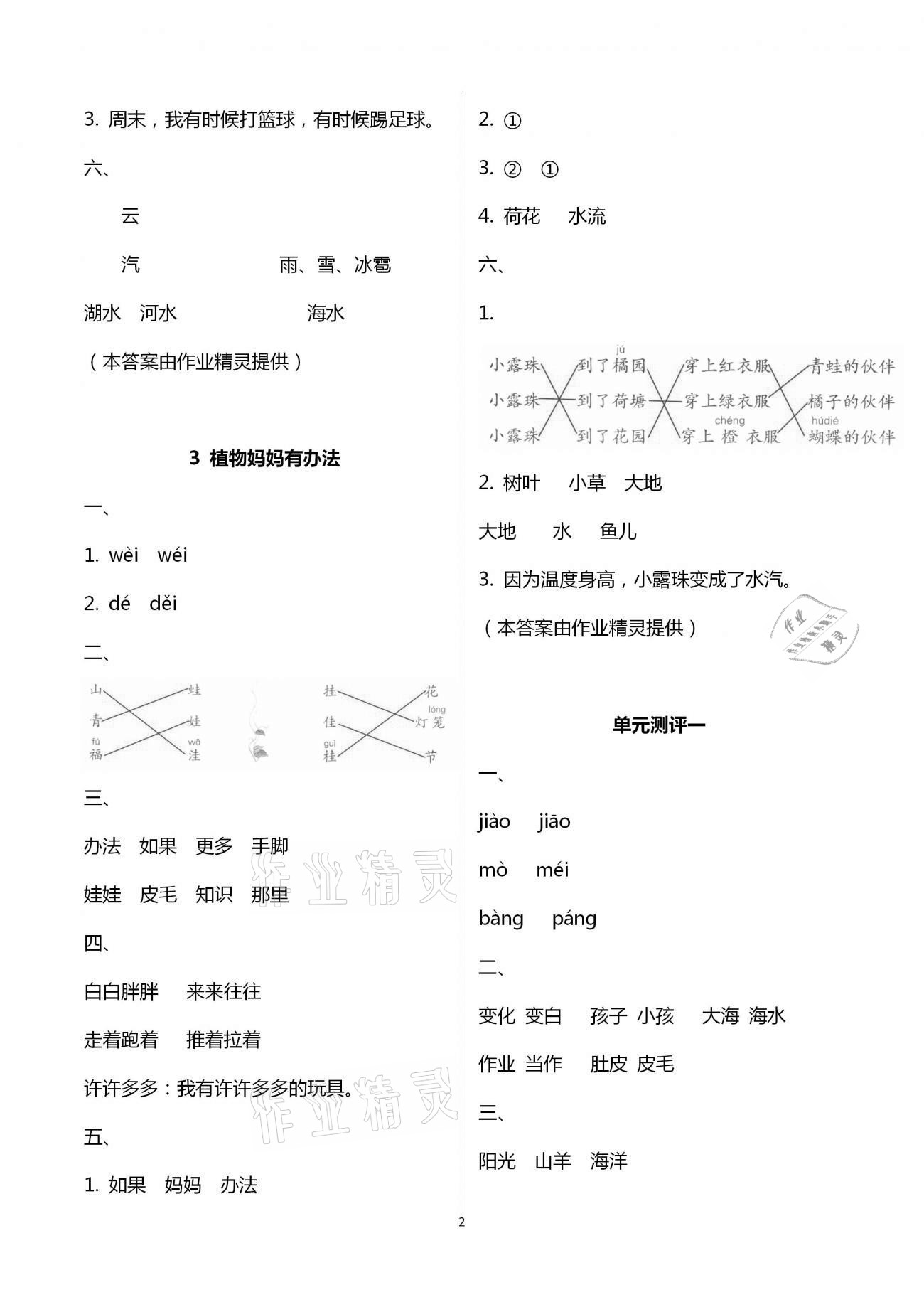 2020年人教金学典同步解析与测评二年级语文上册人教版 第2页