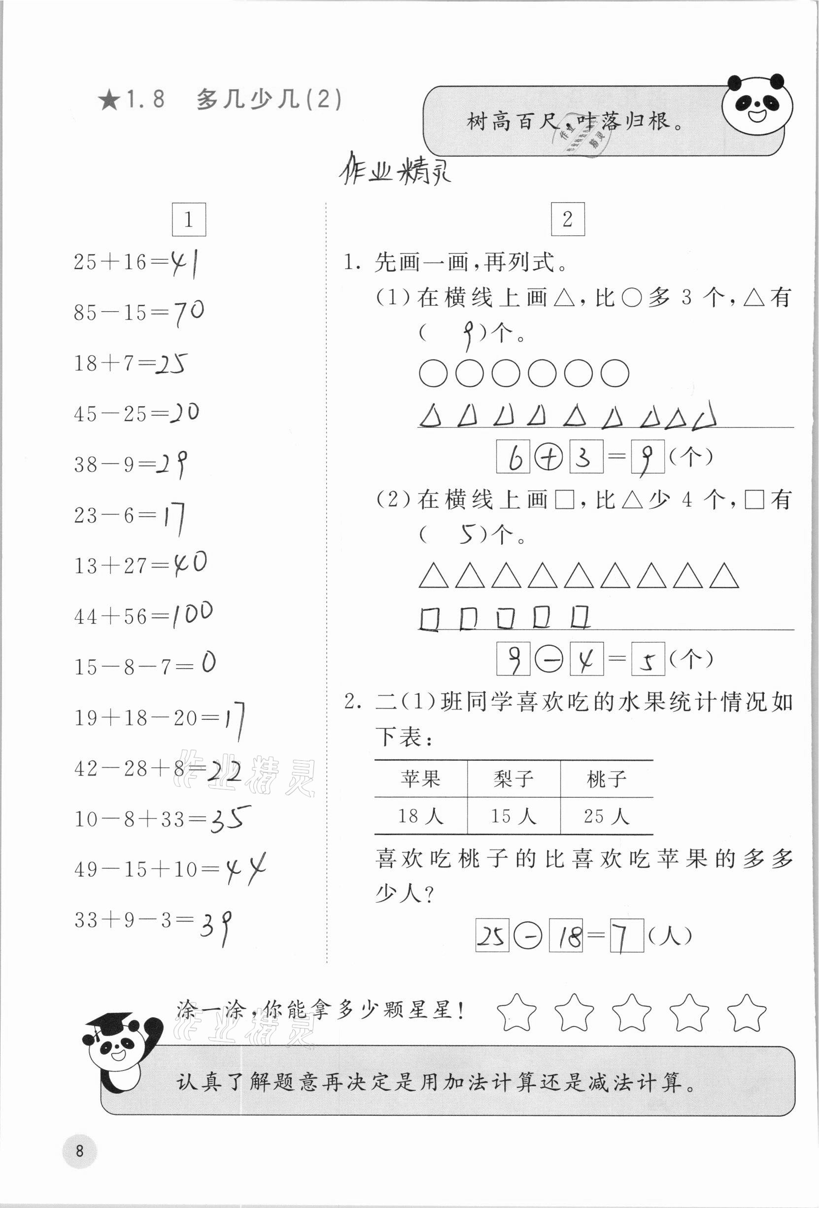 2020年快樂口算二年級上冊蘇教版B版 參考答案第10頁