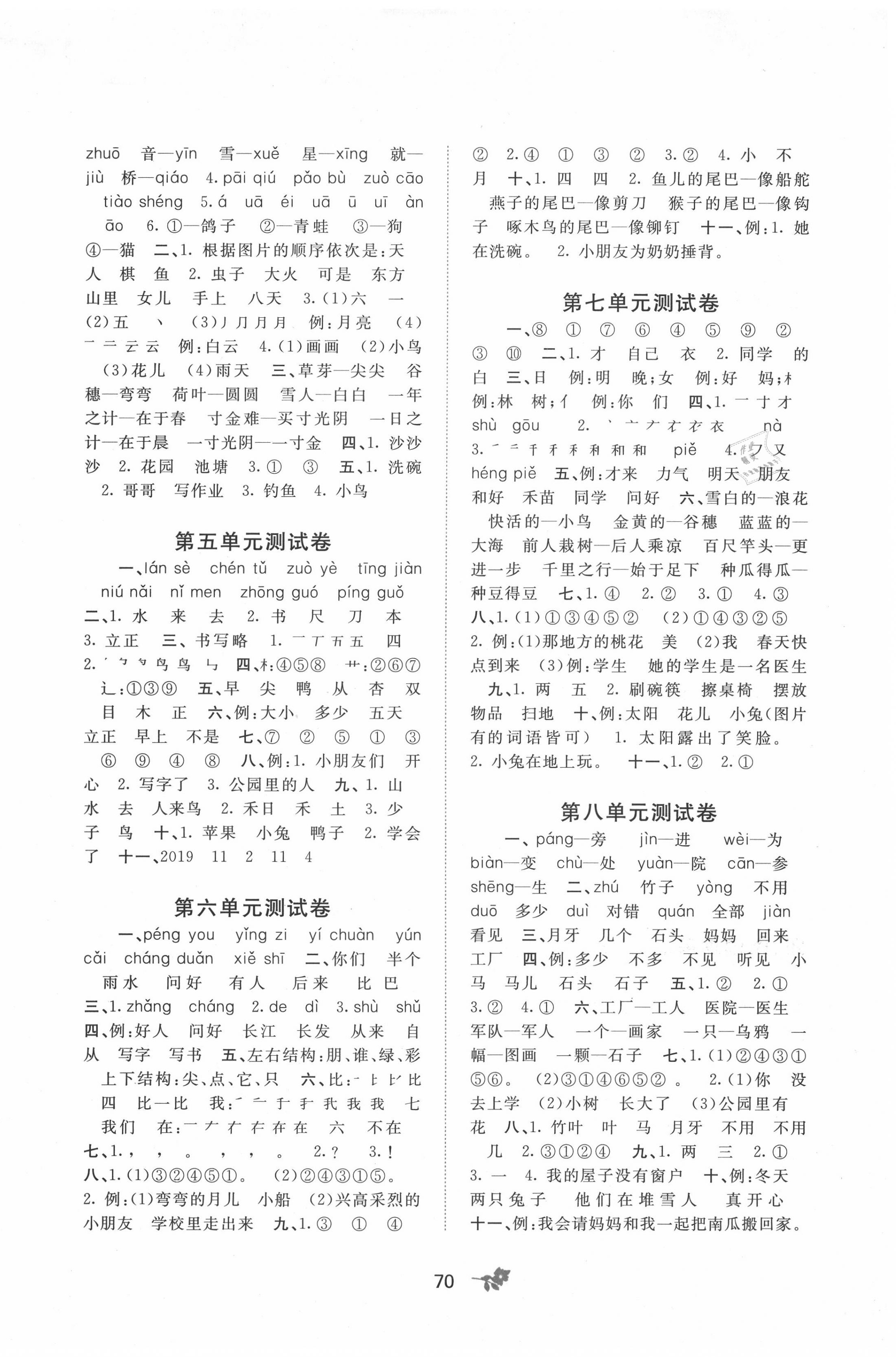 2020年新课程学习与测评单元双测一年级语文上册人教版A版 第2页