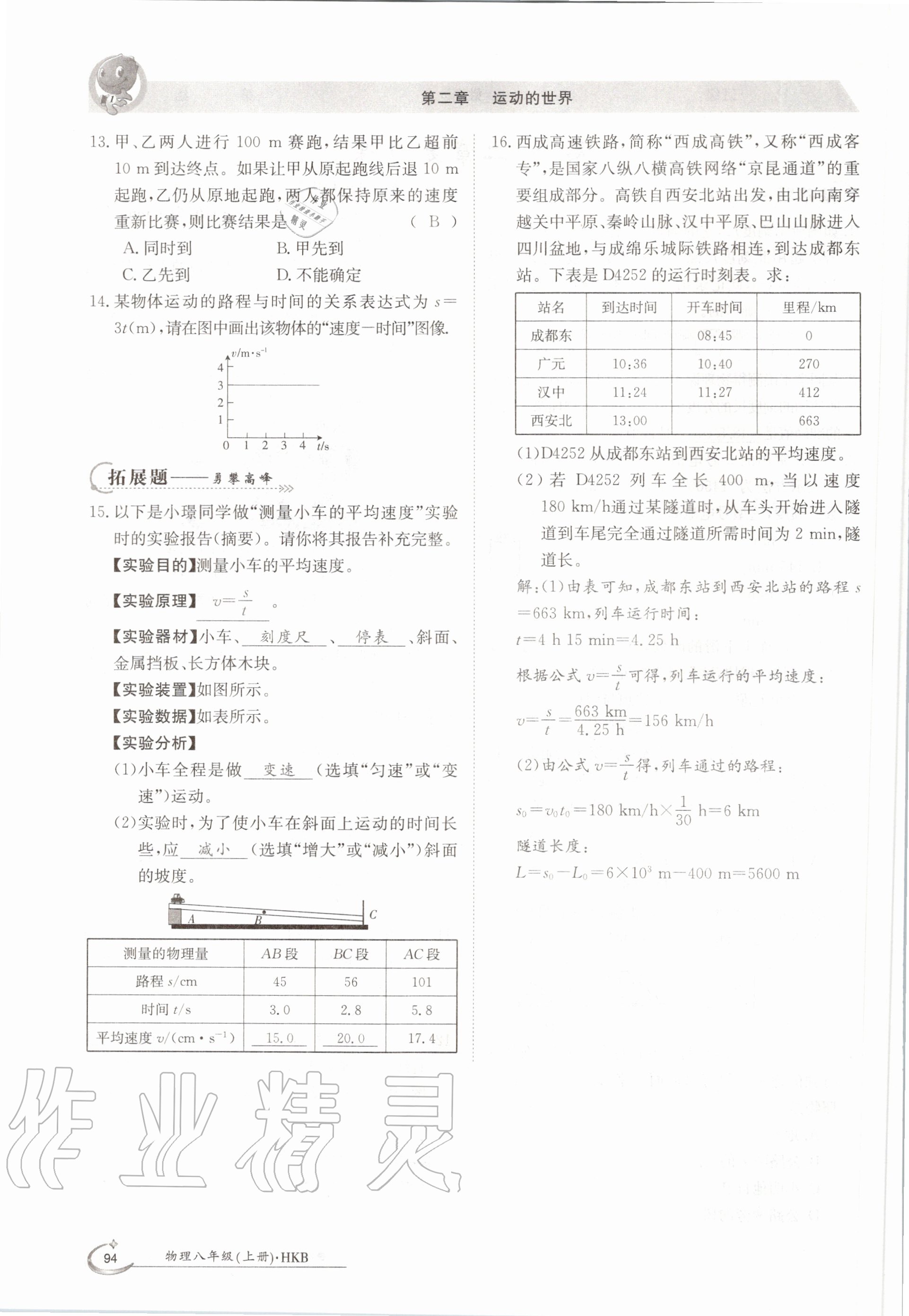 2020年金太陽導(dǎo)學(xué)測(cè)評(píng)八年級(jí)物理上冊(cè)滬科版 參考答案第10頁