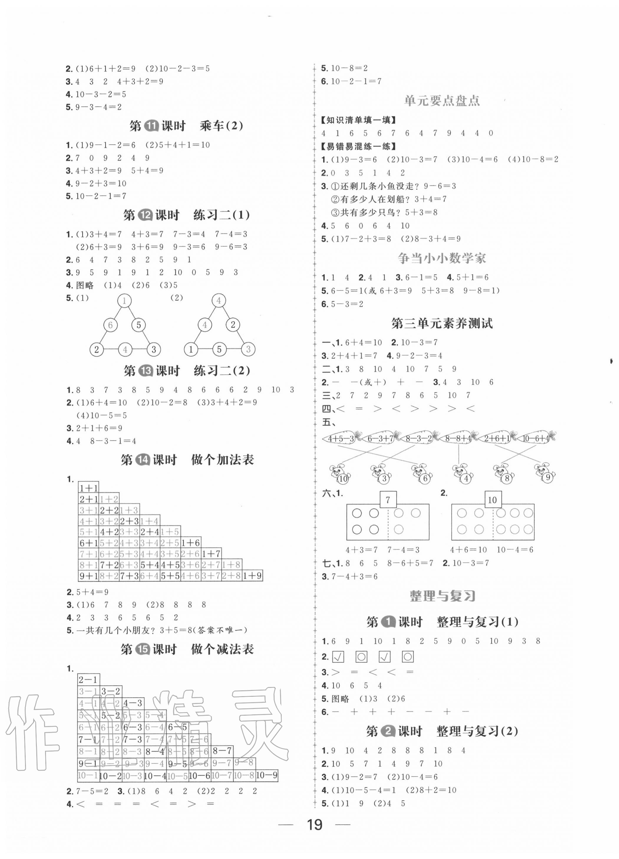 2020年核心素養(yǎng)天天練一年級(jí)數(shù)學(xué)上冊(cè)北師大版 第3頁(yè)