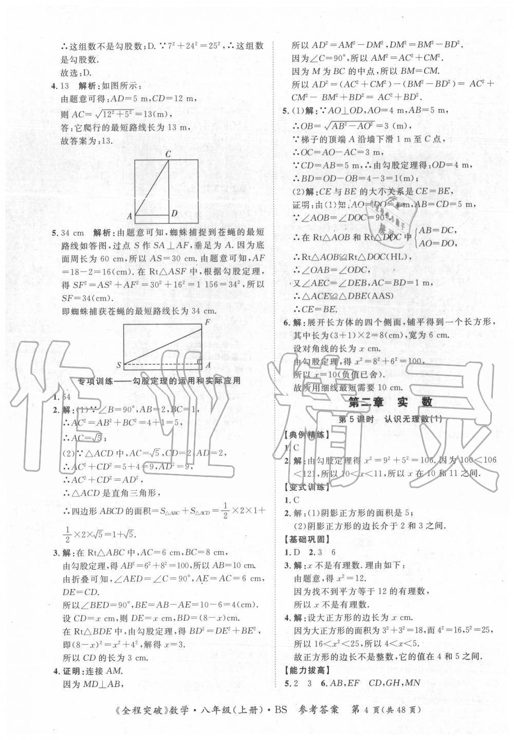 2020年全程突破八年級數學上冊北師大版 第4頁