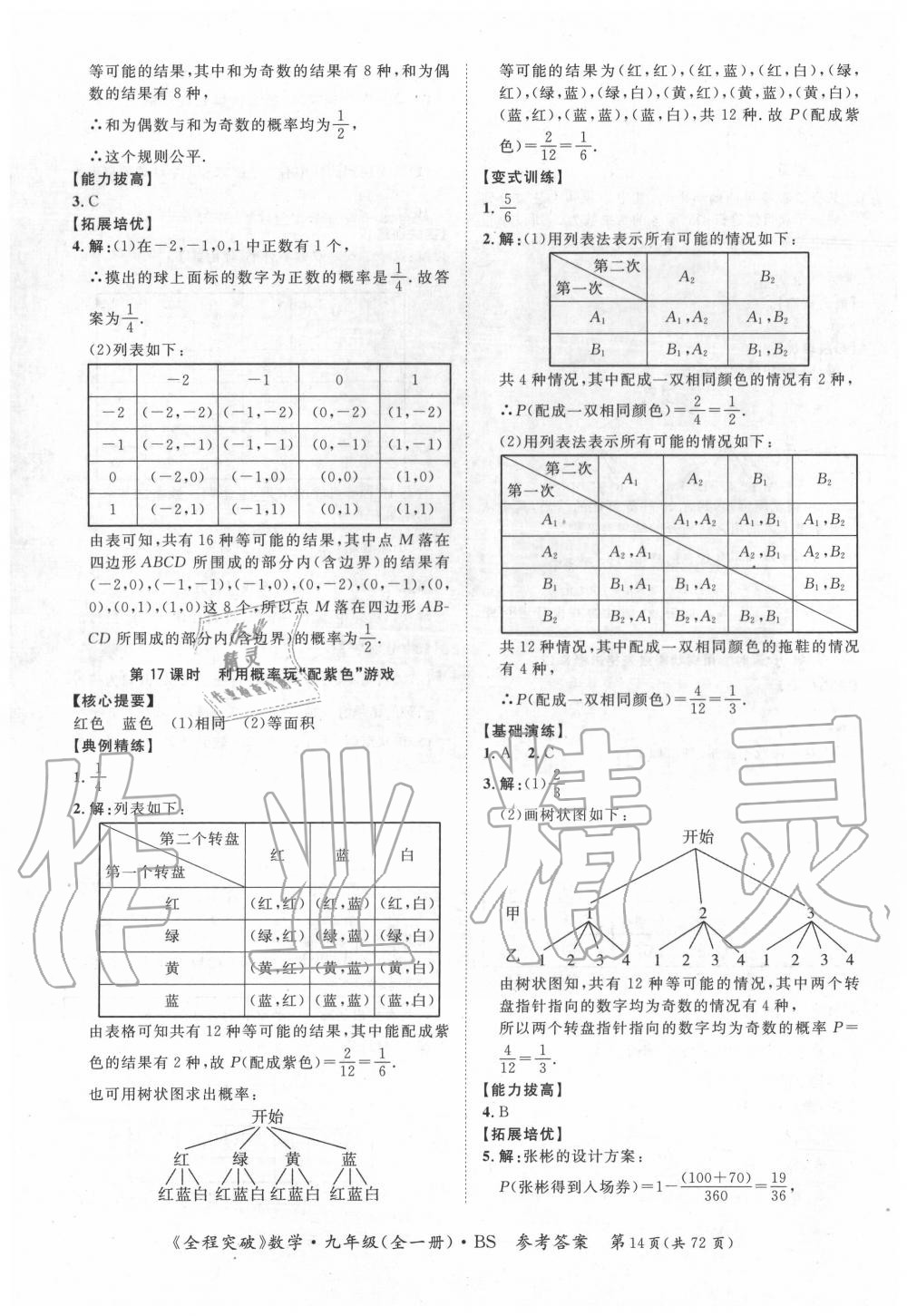 2020年全程突破九年级数学全一册北师大版 第14页