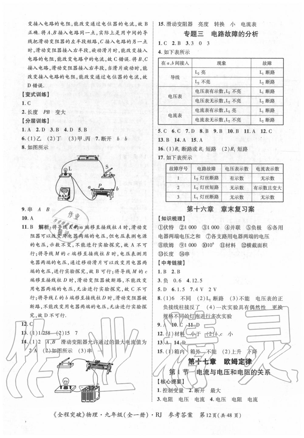 2020年全程突破九年级物理全一册人教版 第12页