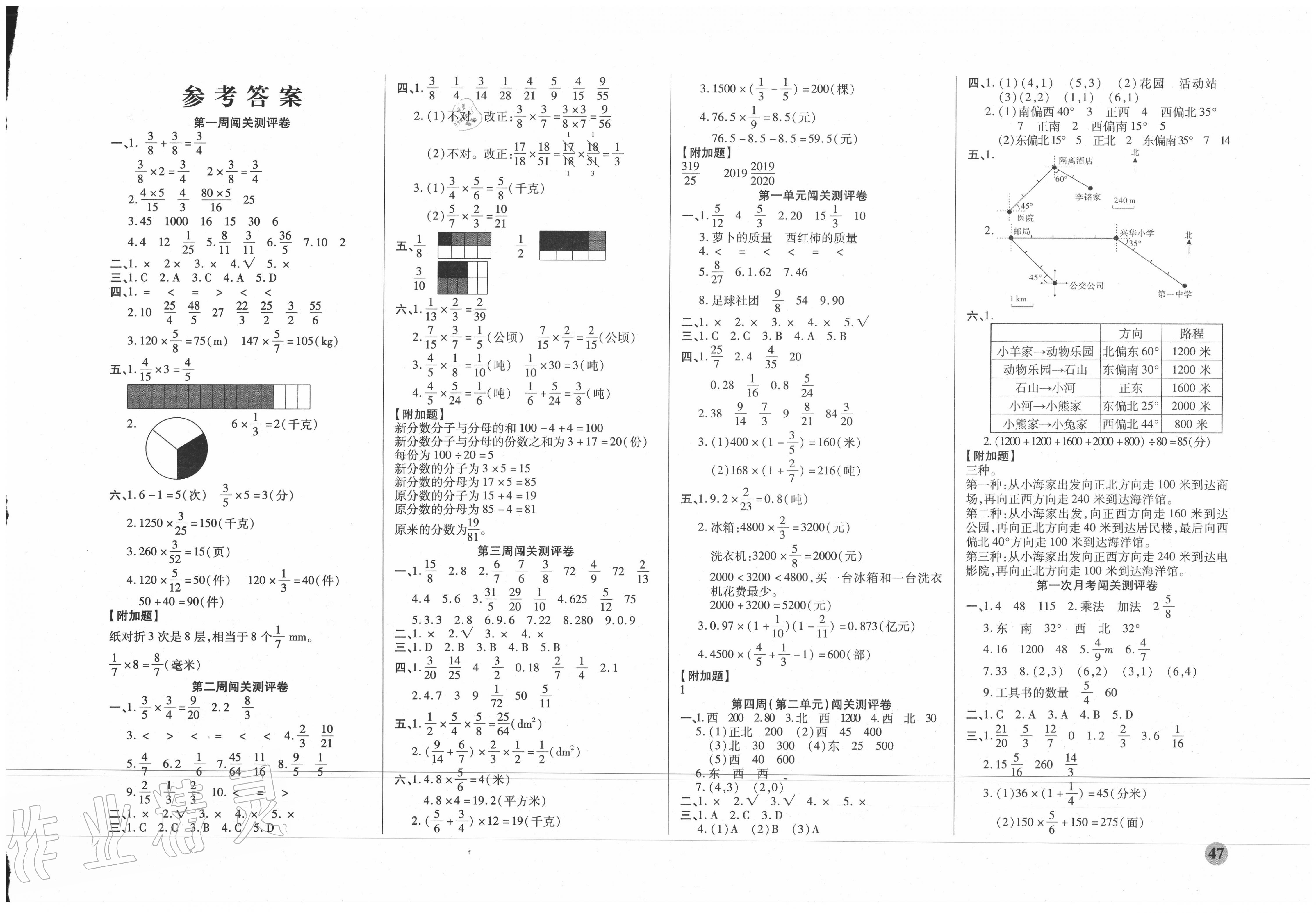 2020年大顯身手練考卷六年級(jí)數(shù)學(xué)上冊(cè)人教版 第1頁(yè)