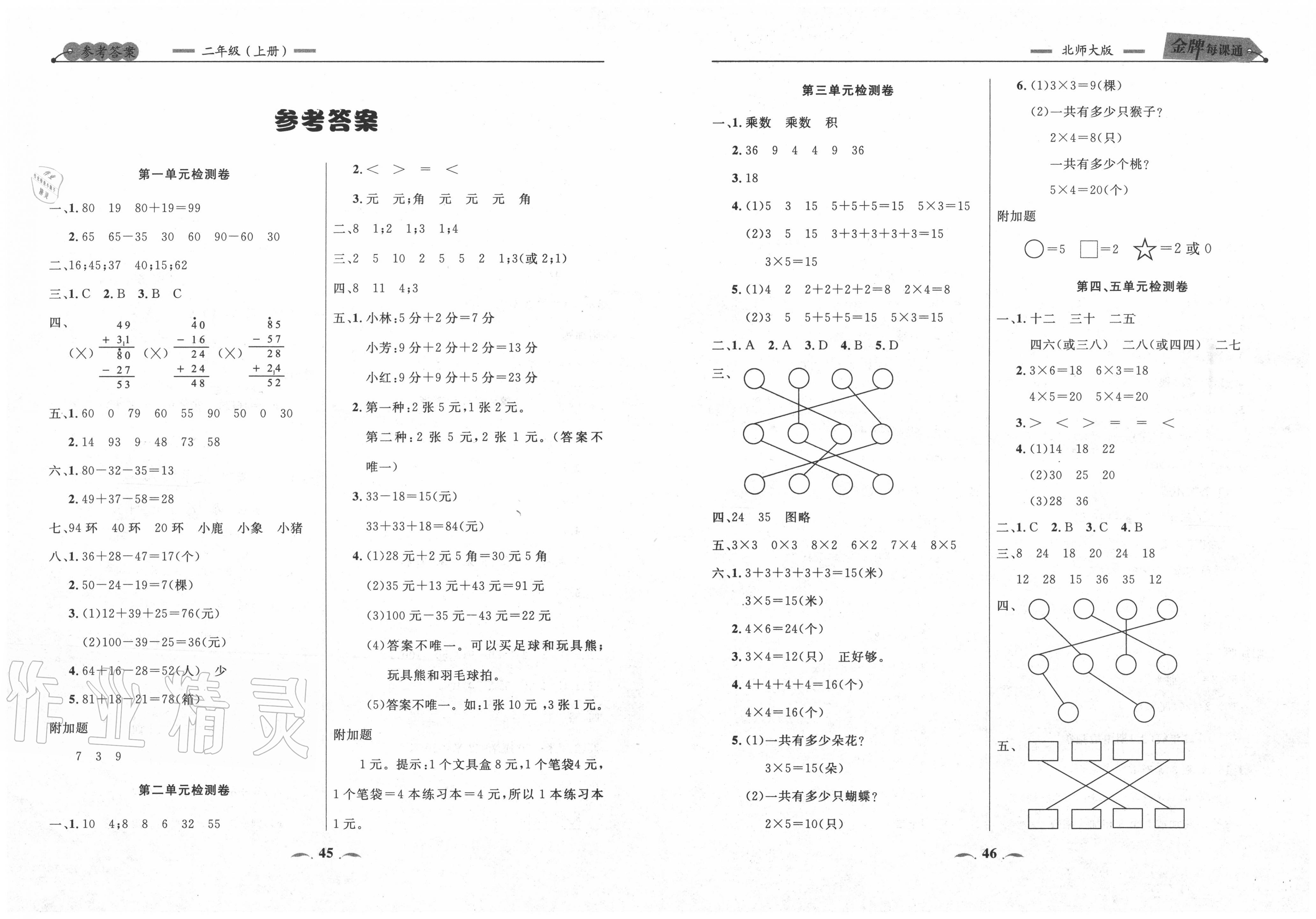 2020年點(diǎn)石成金金牌每課通二年級數(shù)學(xué)上冊北師大版大連專版 第1頁