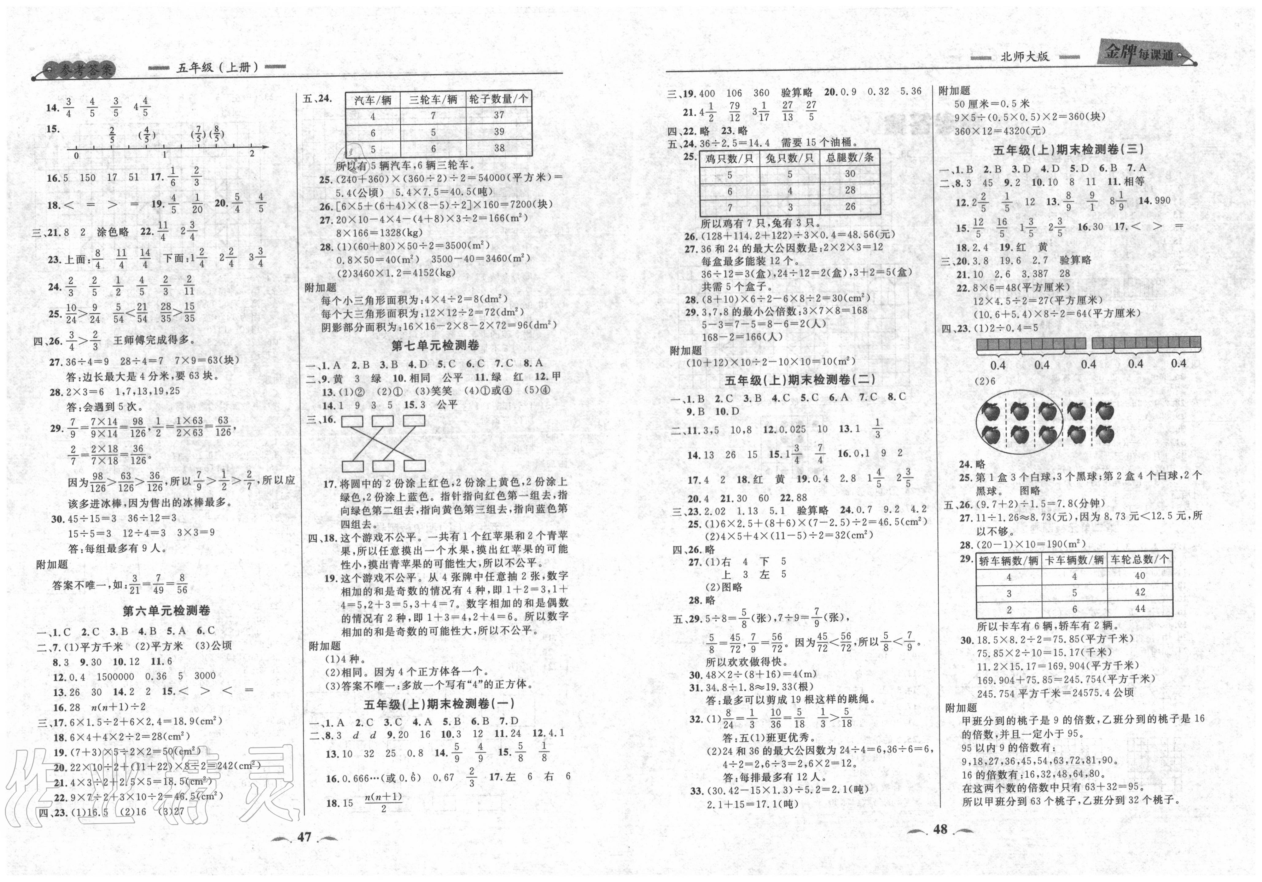 2020年点石成金金牌每课通五年级数学上册北师大版大连专版 第4页