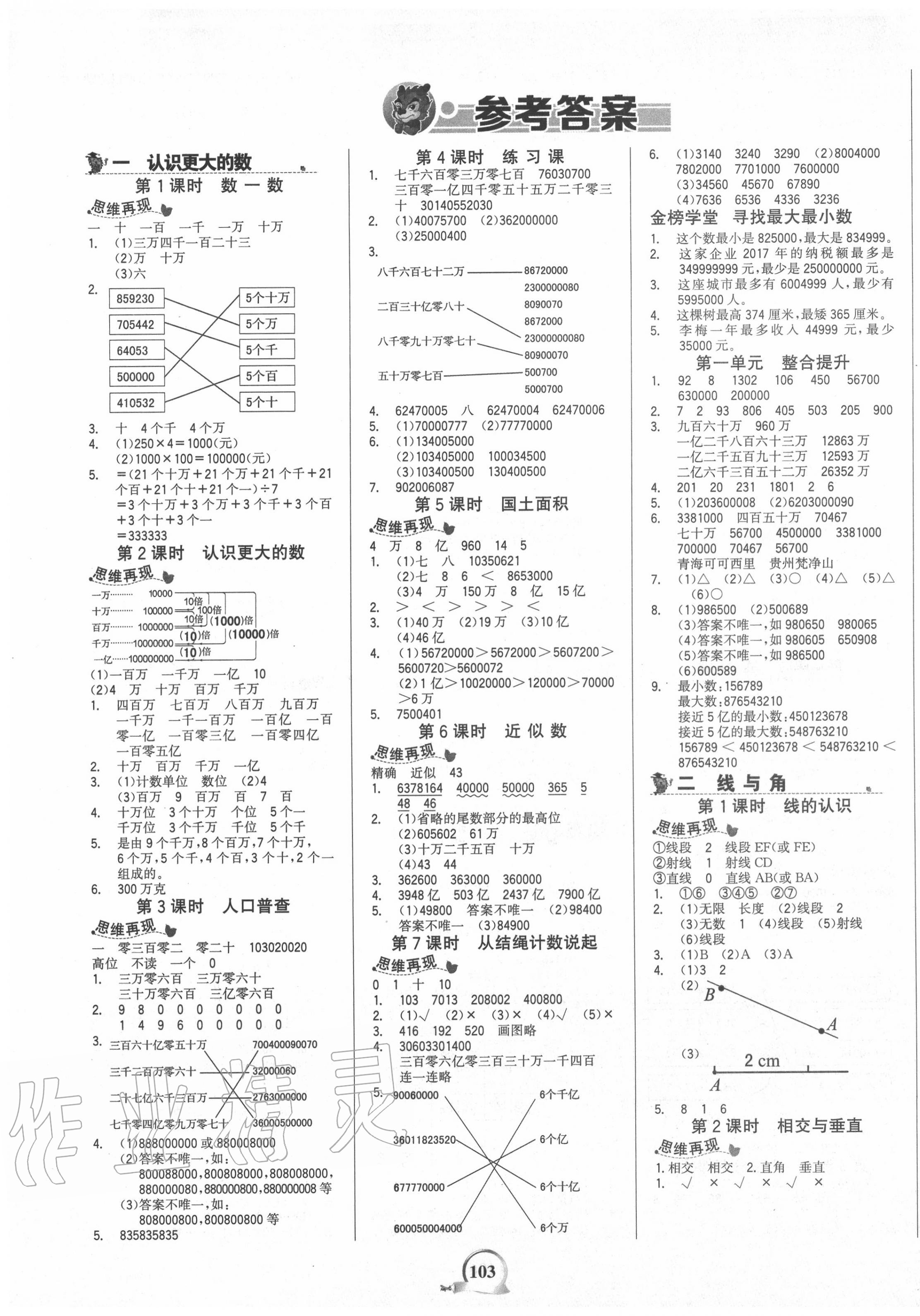 2020年世紀(jì)金榜金榜小博士四年級數(shù)學(xué)上冊北師大版 第1頁