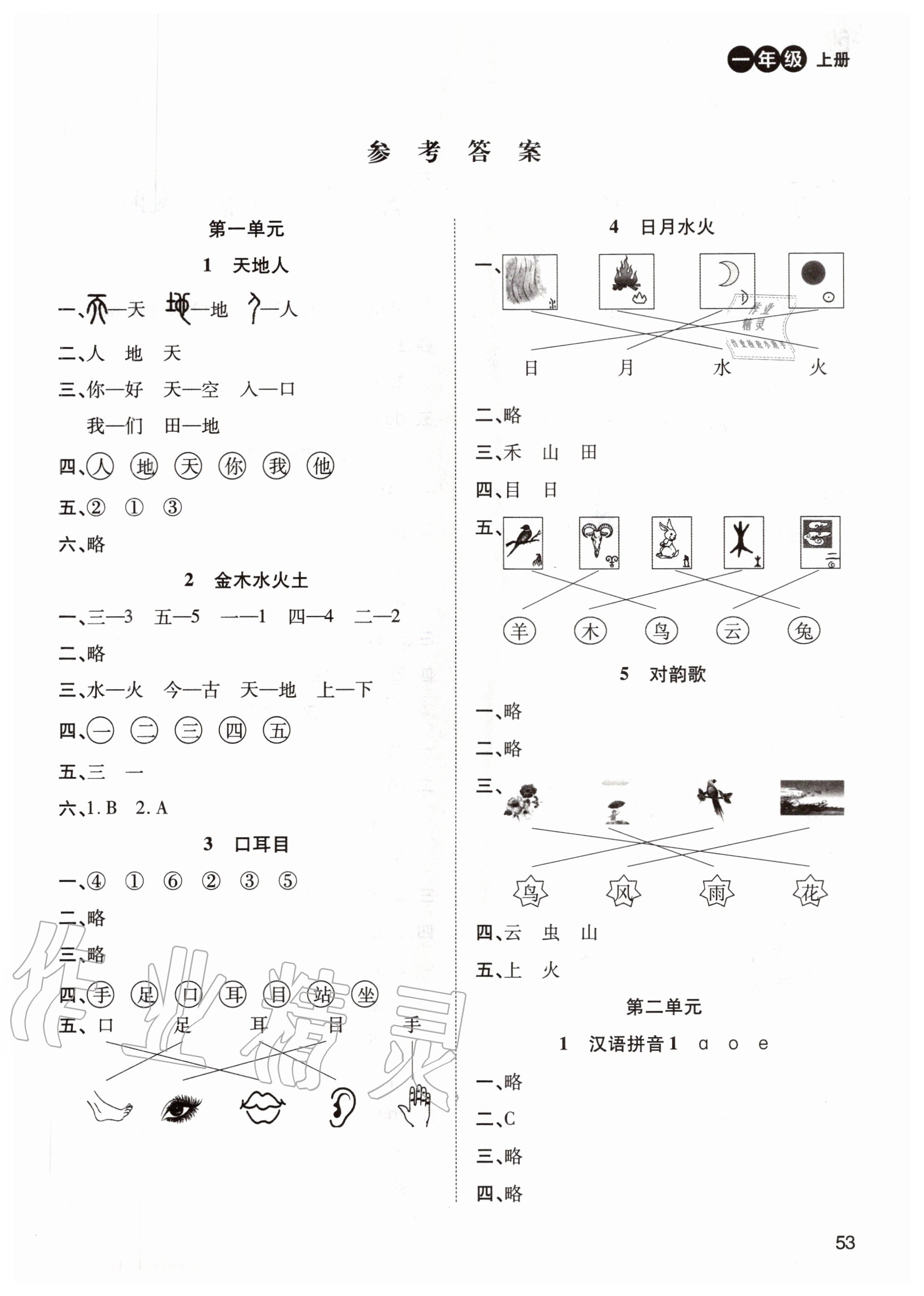 2020年創(chuàng)新學習三級訓練一年級語文上冊人教版 第1頁