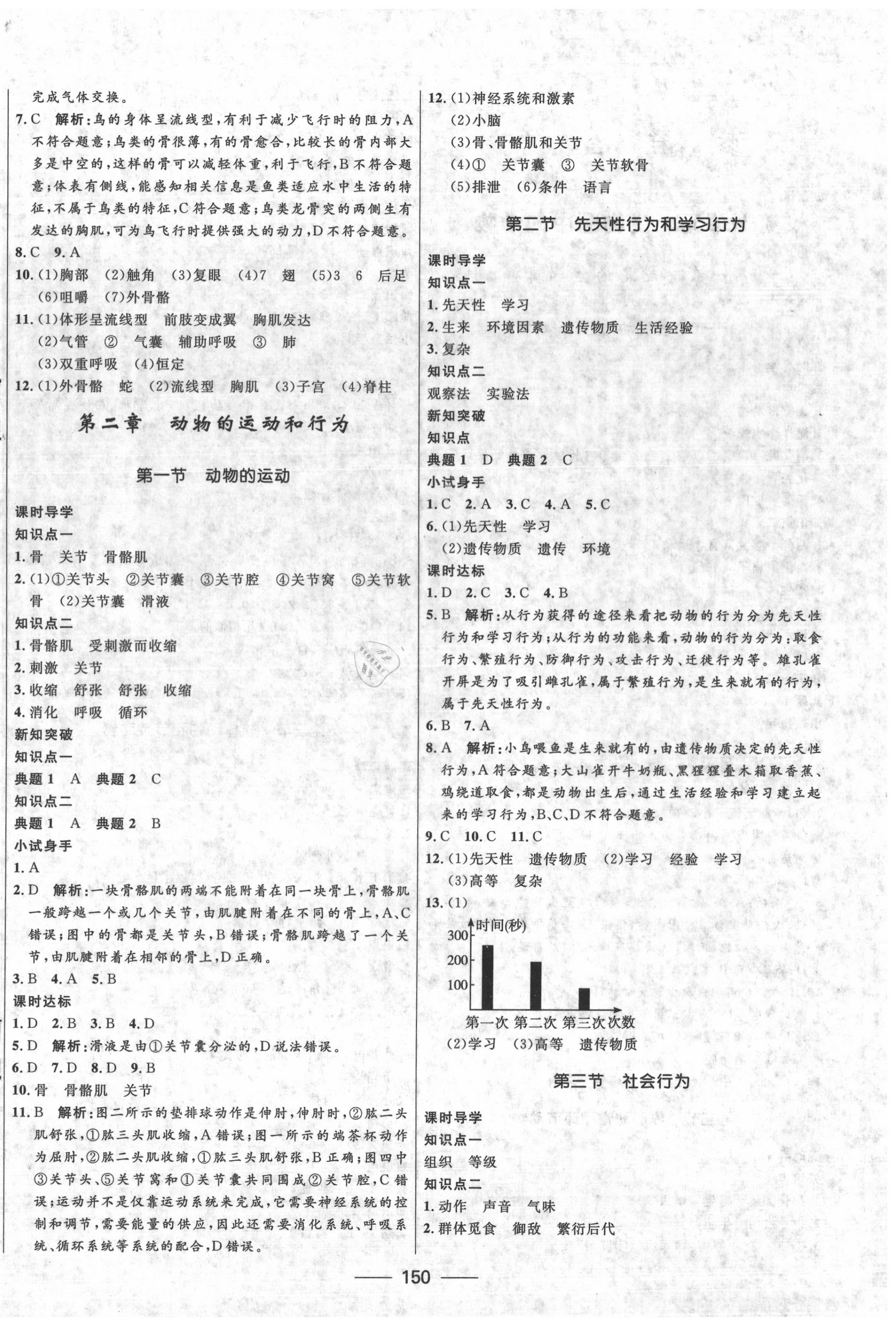 2020年奪冠百分百新導(dǎo)學(xué)課時(shí)練八年級(jí)生物全一冊(cè)魯科版54制 第4頁