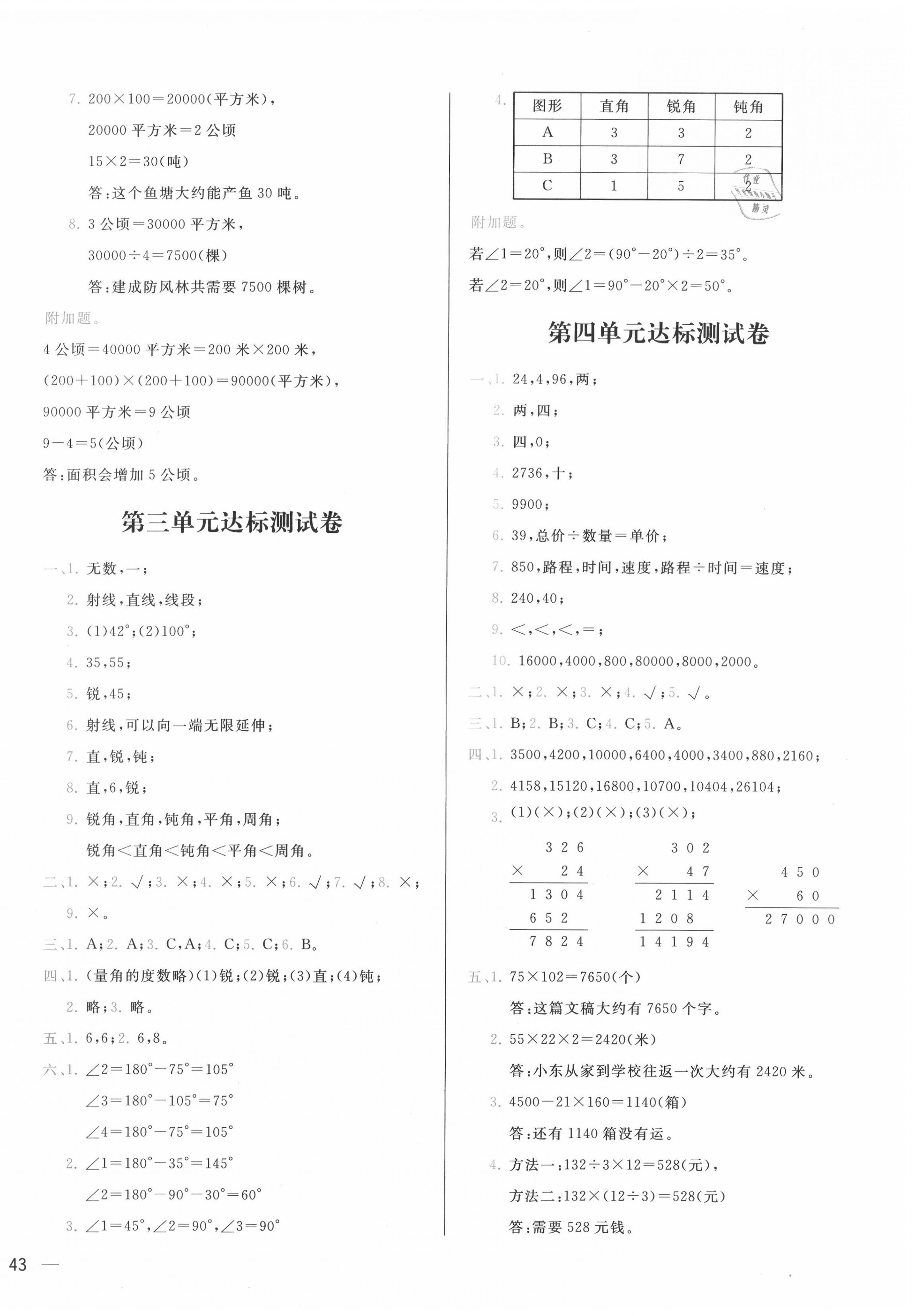 2020年學(xué)而思基本功全優(yōu)試卷小學(xué)數(shù)學(xué)四年級上冊人教版 第2頁