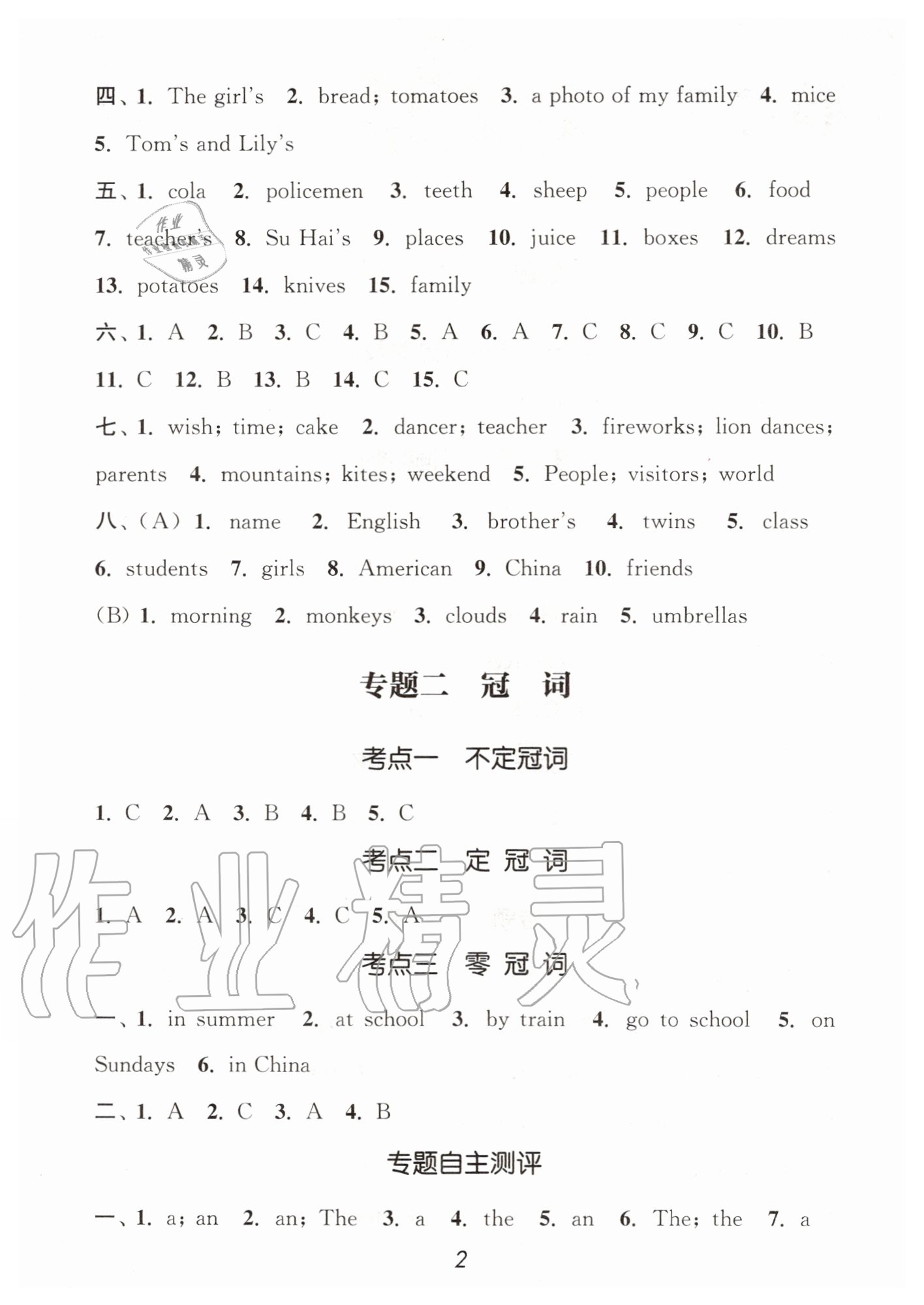 2020年通城学典小学英语语法 第2页