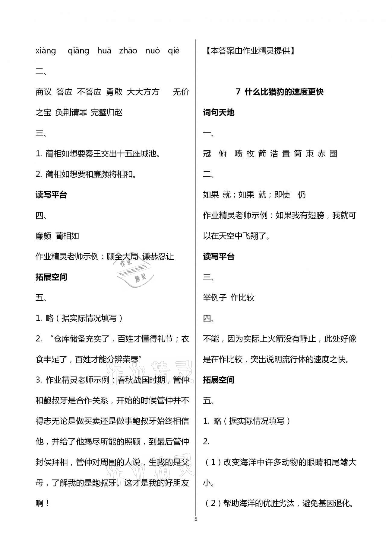 2020年人教金學(xué)典同步解析與測(cè)評(píng)五年級(jí)語文上冊(cè)人教版 第5頁