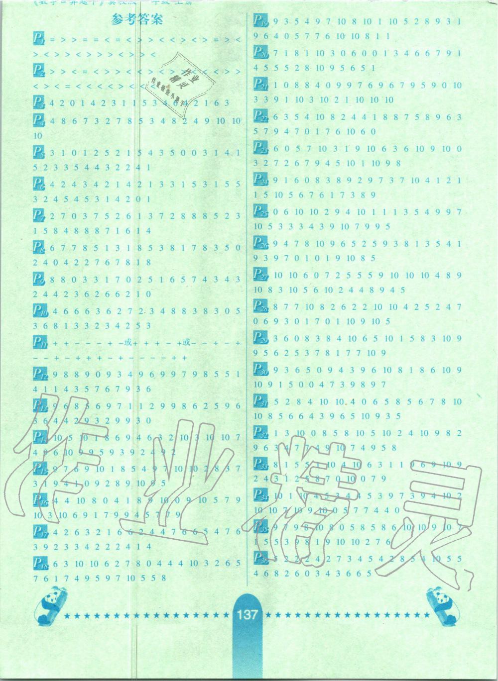 2020年數學口算題卡一年級上冊冀教版河北少年兒童出版社 第1頁