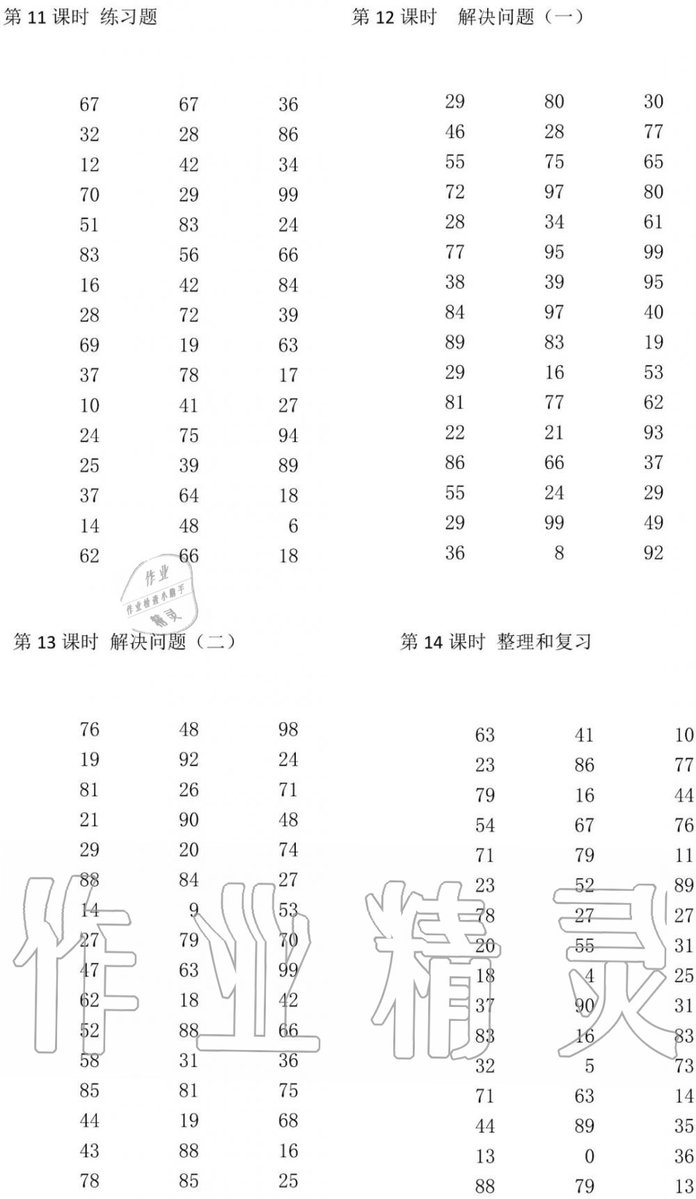 2020年小學數(shù)學口算速算心算二年級上冊人教版 參考答案第5頁