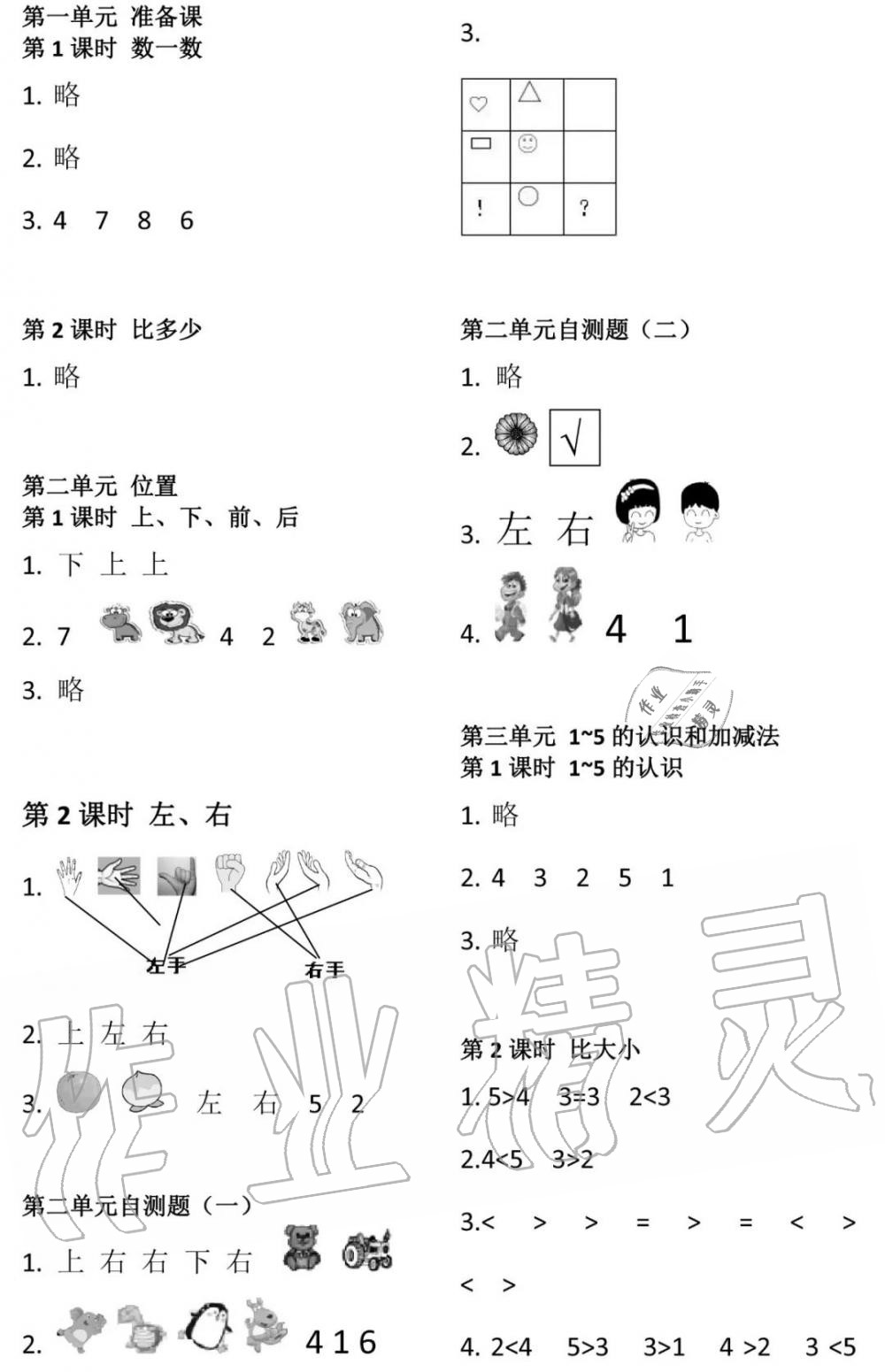 2020年小學(xué)數(shù)學(xué)口算速算心算一年級上冊人教版 參考答案第1頁