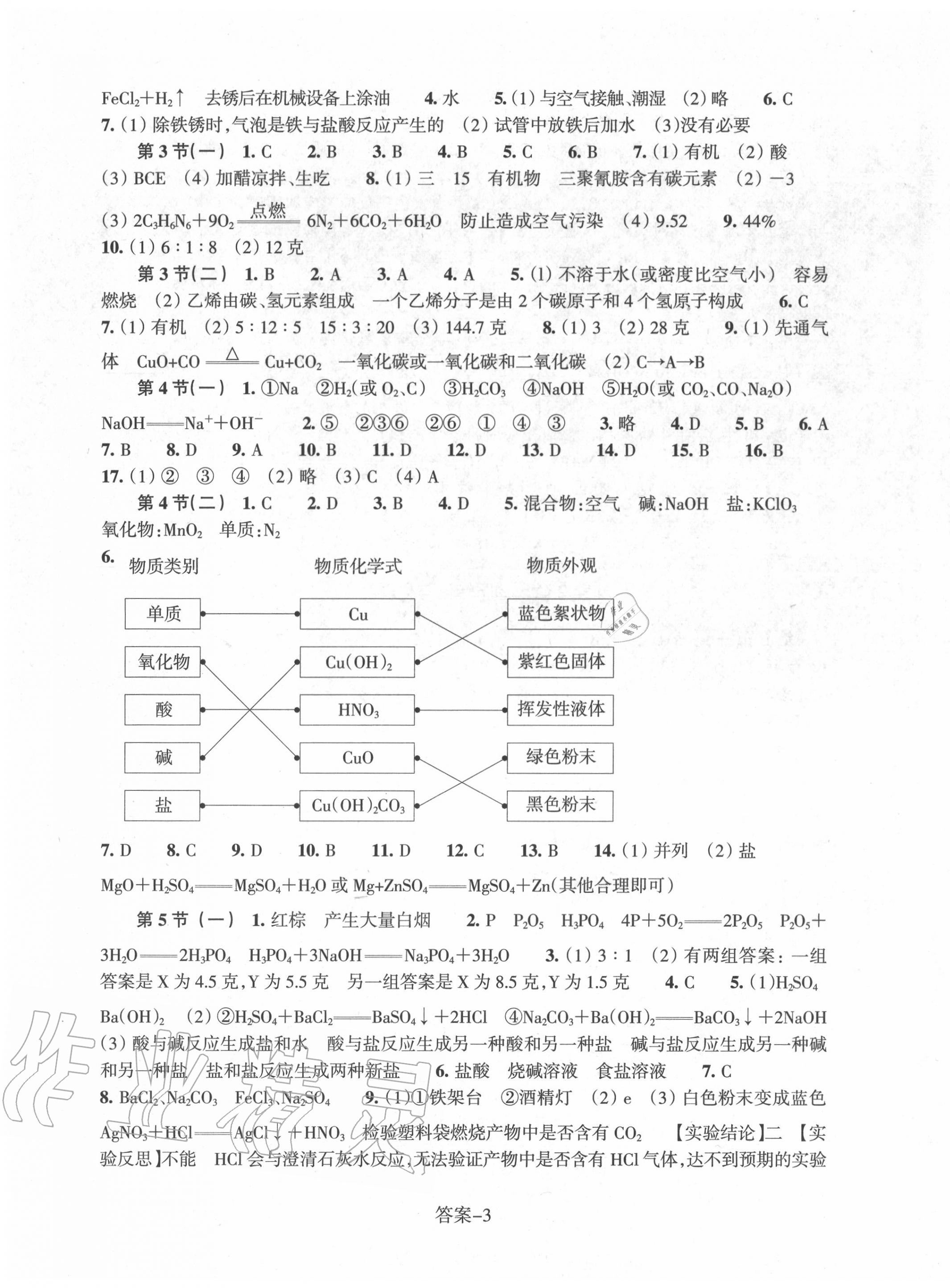 2020年每課一練九年級(jí)科學(xué)上冊(cè)浙教版浙江少年兒童出版社 第3頁(yè)