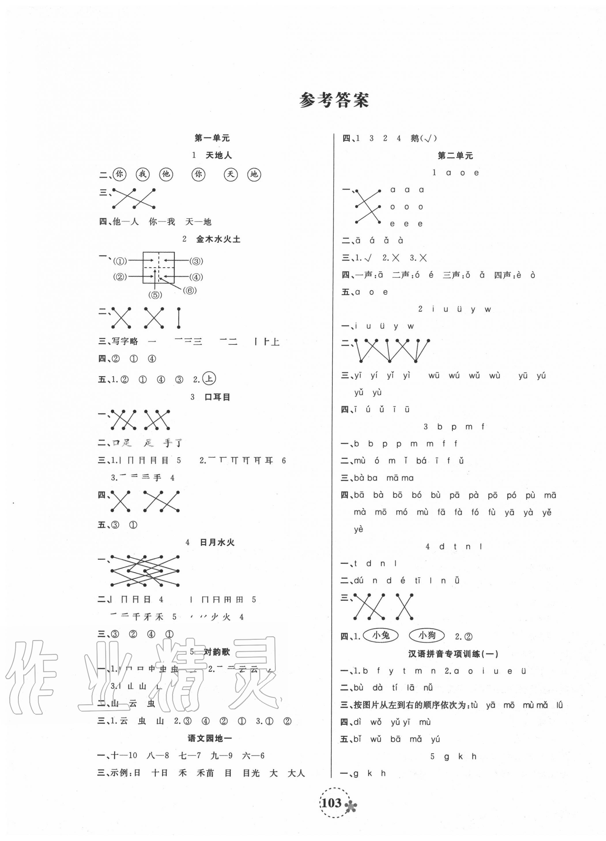 2020年奪冠新課堂隨堂練測一年級語文上冊人教版 第1頁