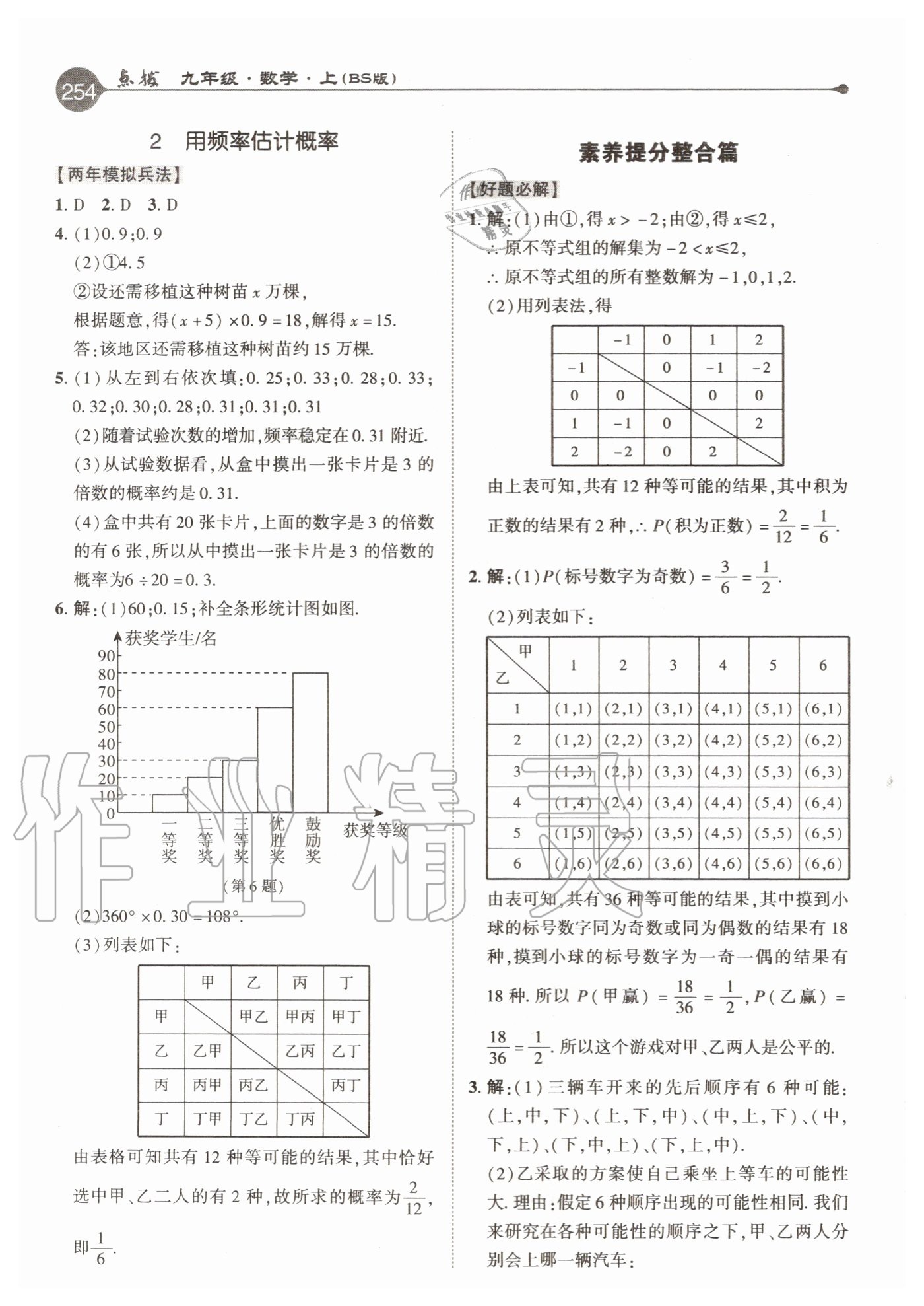 2020年特高級教師點撥九年級數(shù)學(xué)上冊北師大版 參考答案第14頁