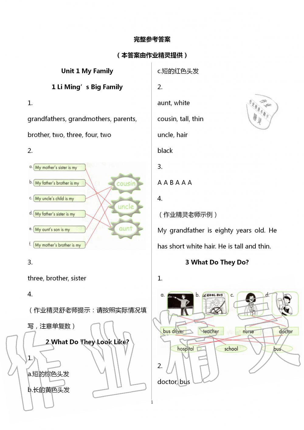 2020年活動手冊五年級英語上冊冀教版河北教育出版社 第1頁