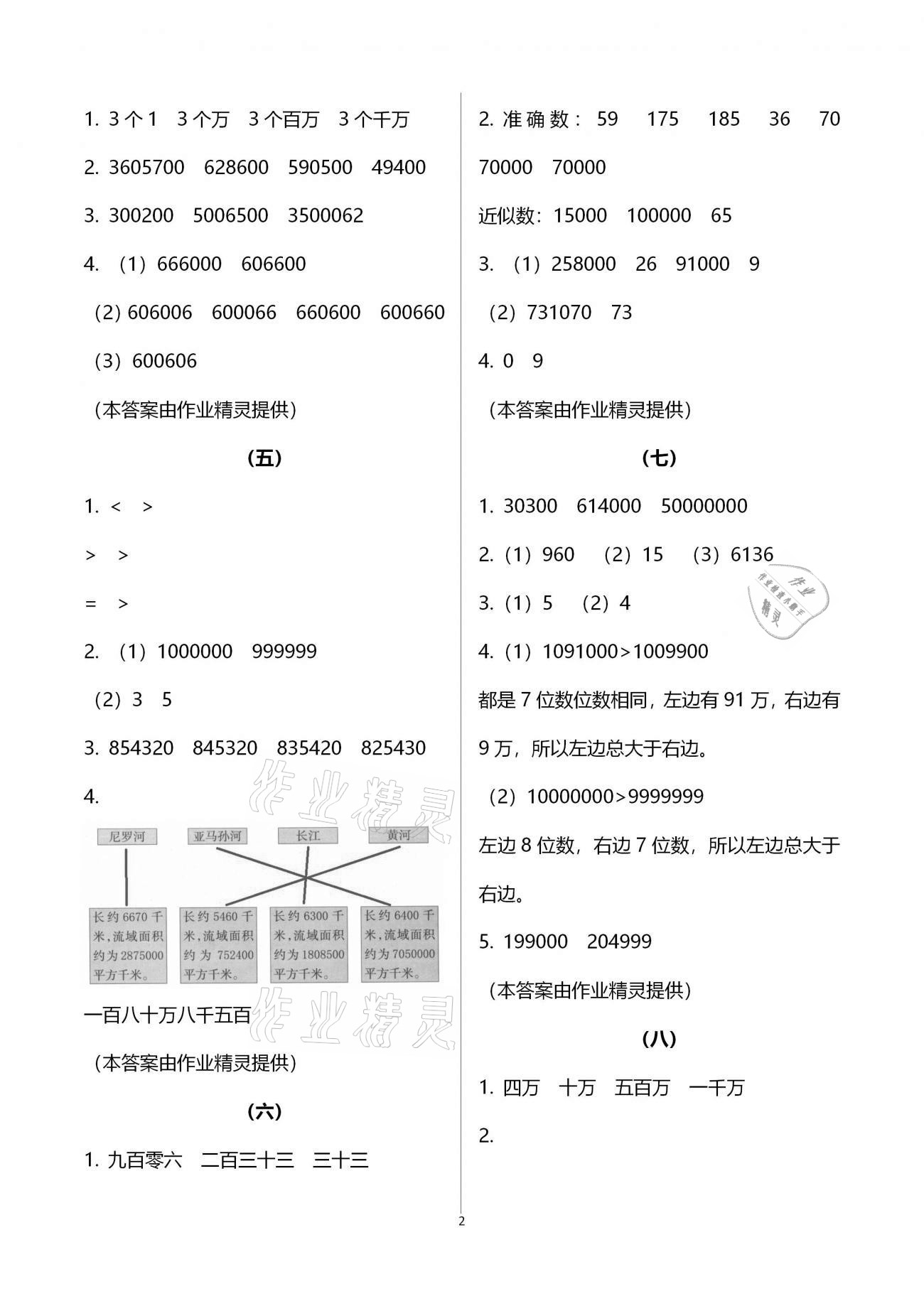 2020年數(shù)學(xué)作業(yè)本四年級(jí)上冊人教版浙江教育出版社 第2頁