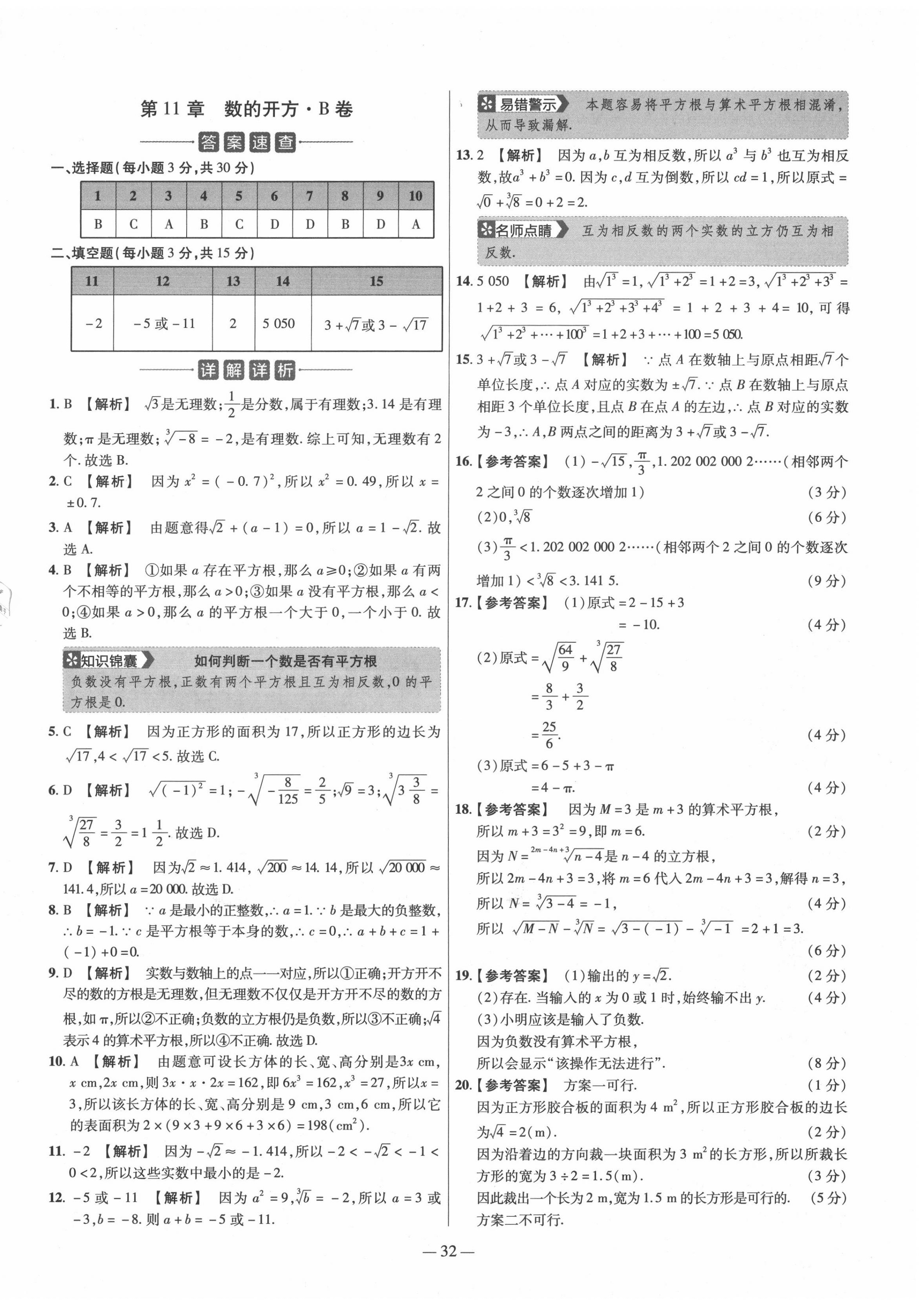 2020年金考卷活頁題選八年級數(shù)學(xué)上冊華師大版 參考答案第2頁