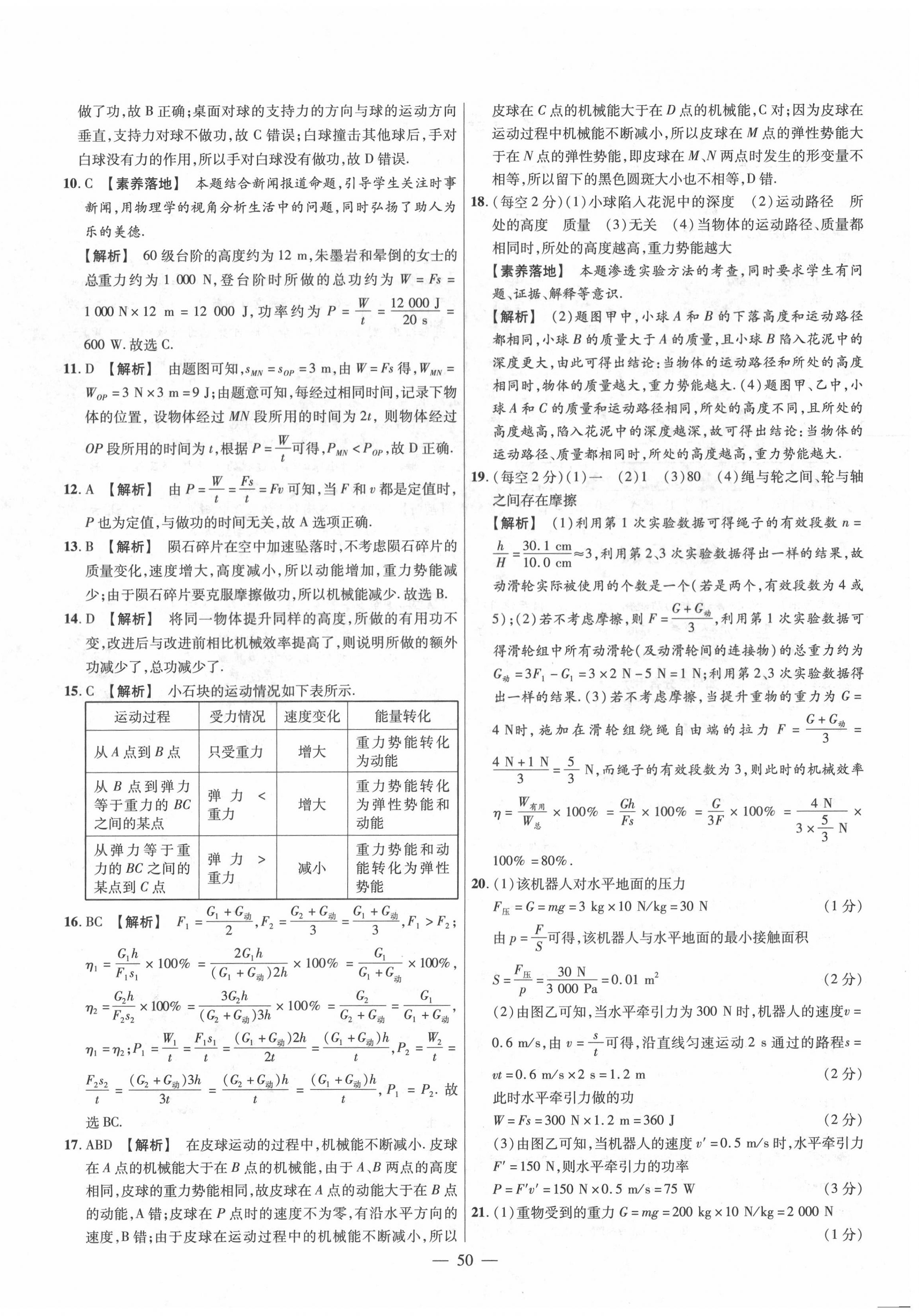 2020年金考卷活页题选九年级物理全一册沪粤版 参考答案第4页