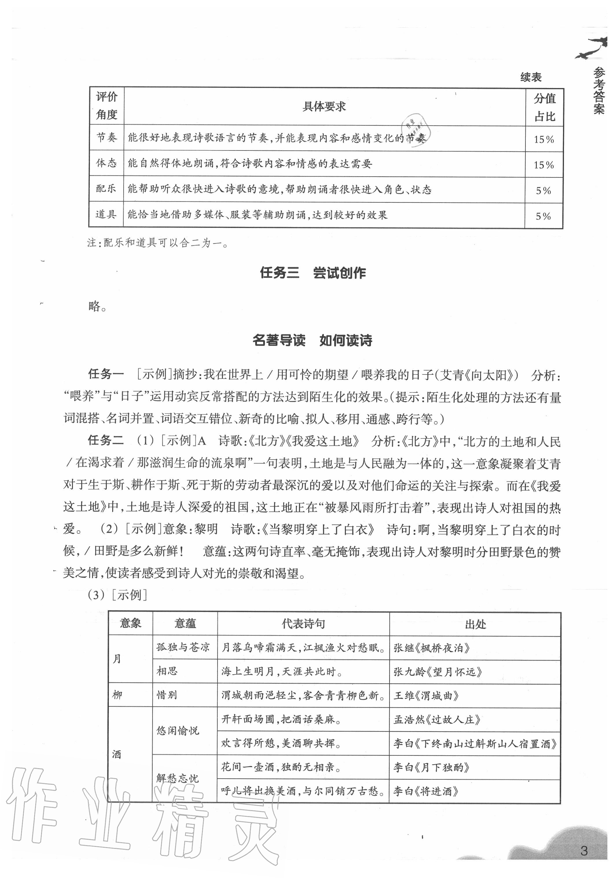 2020年作業(yè)本九年級語文上冊人教版浙江教育出版社 第3頁