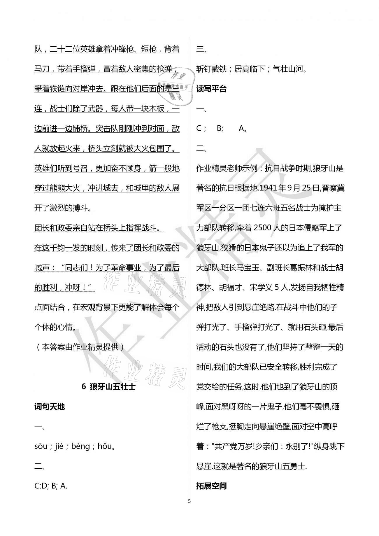 2020年人教金學(xué)典同步解析與測(cè)評(píng)六年級(jí)語文上冊(cè)人教版 第5頁