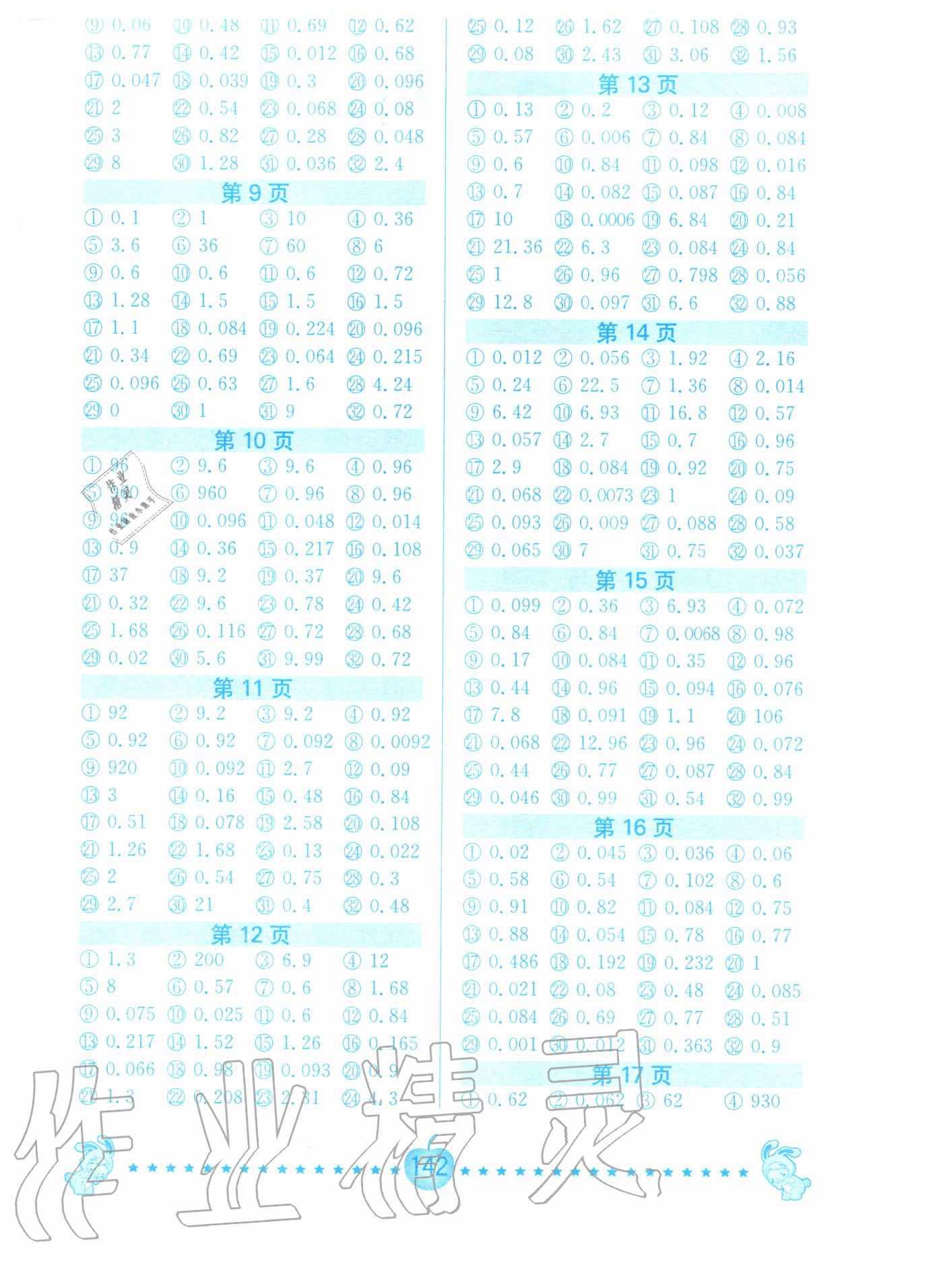 2020年超能学典小学数学口算题卡五年级上册人教版 第2页