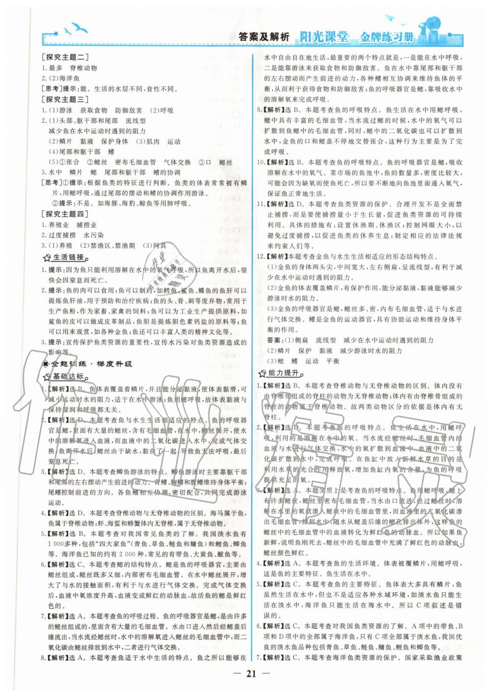 2020年陽光課堂金牌練習(xí)冊(cè)八年級(jí)生物上冊(cè)人教版 第5頁