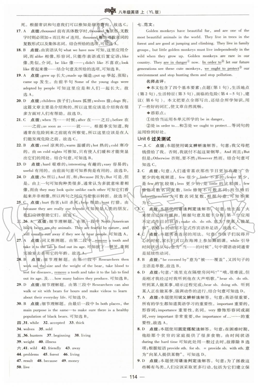 2020年綜合應(yīng)用創(chuàng)新題典中點(diǎn)八年級英語上冊譯林版 第6頁