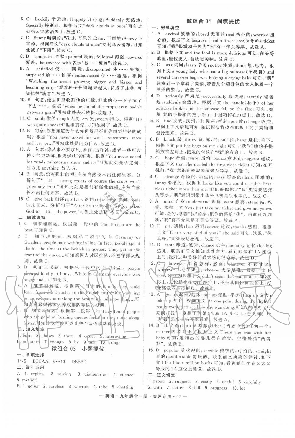 2020年學(xué)霸組合訓(xùn)練九年級英語全一冊譯林版泰州專用 第7頁