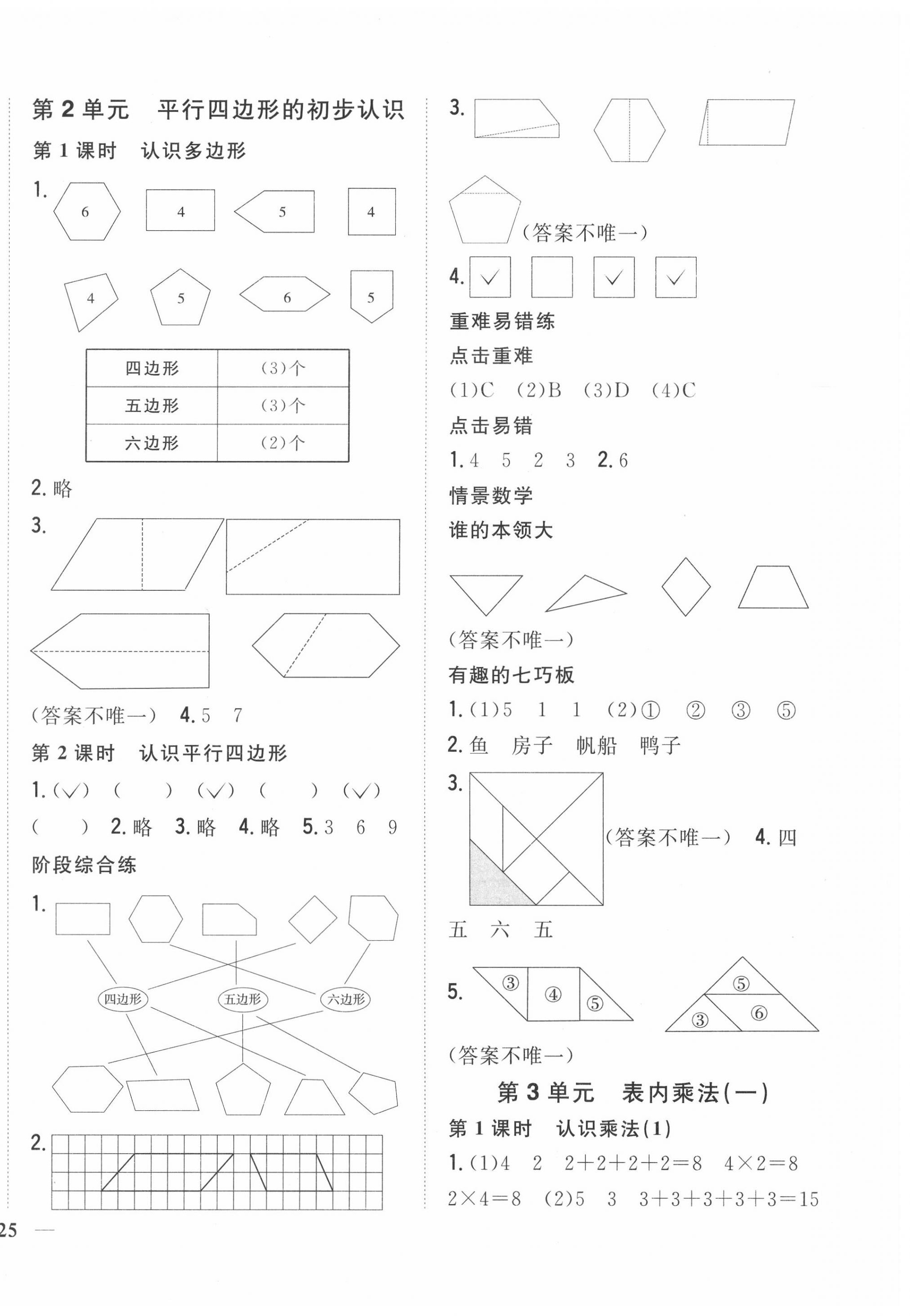 2020年全科王同步課時練習(xí)二年級數(shù)學(xué)上冊江蘇版 第2頁