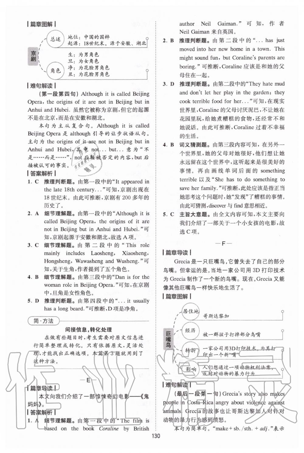 2020年巔峰訓練完形填空與閱讀理解八年級 參考答案第2頁