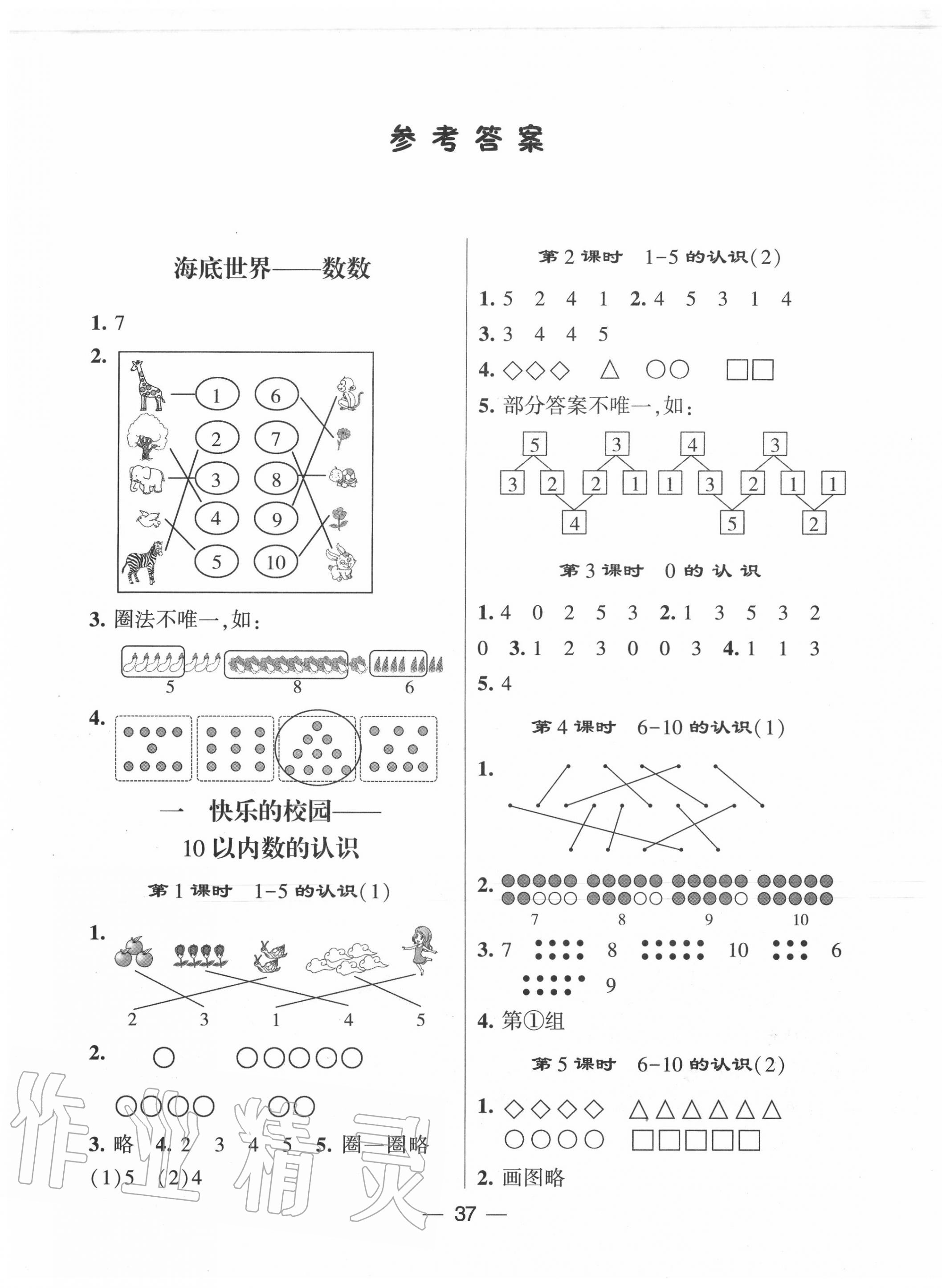 2020年經(jīng)綸學(xué)典棒棒堂一年級(jí)數(shù)學(xué)上冊(cè)青島版 第1頁(yè)