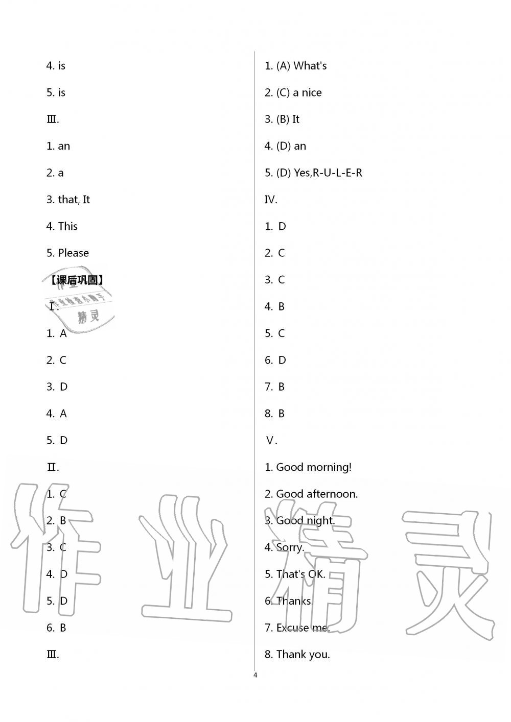 2020年學習指要七年級英語上冊人教版 第4頁