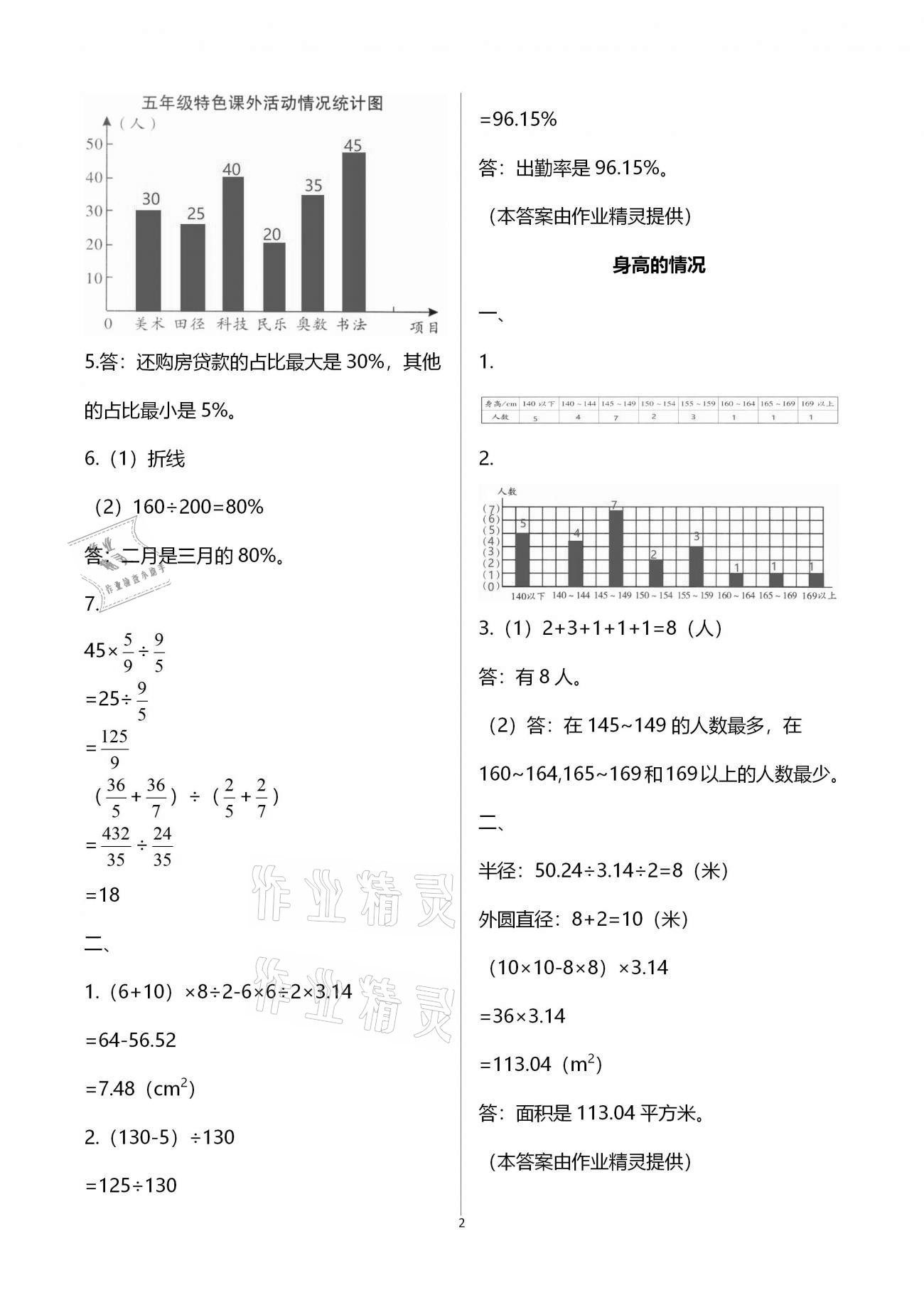 2020年同步伴讀六年級(jí)數(shù)學(xué)上冊(cè)北師大版 參考答案第2頁(yè)