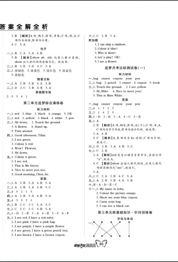 2020年追夢(mèng)之旅鋪路卷三年級(jí)英語(yǔ)上冊(cè)人教版河南專(zhuān)版 第2頁(yè)