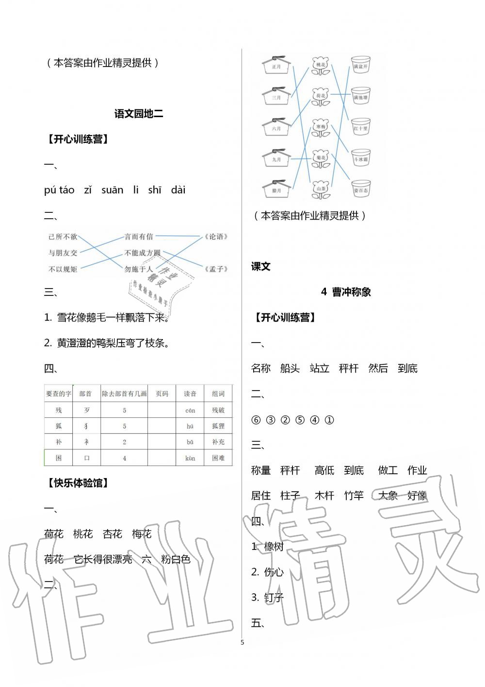 2020年芝麻開花課程新體驗二年級語文上冊人教版 第5頁