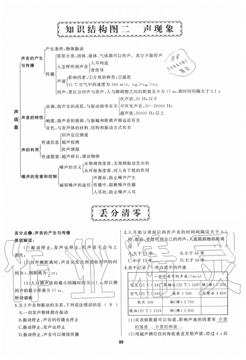 2020年我是高高手八年級(jí)物理上冊(cè)人教版 參考答案第25頁