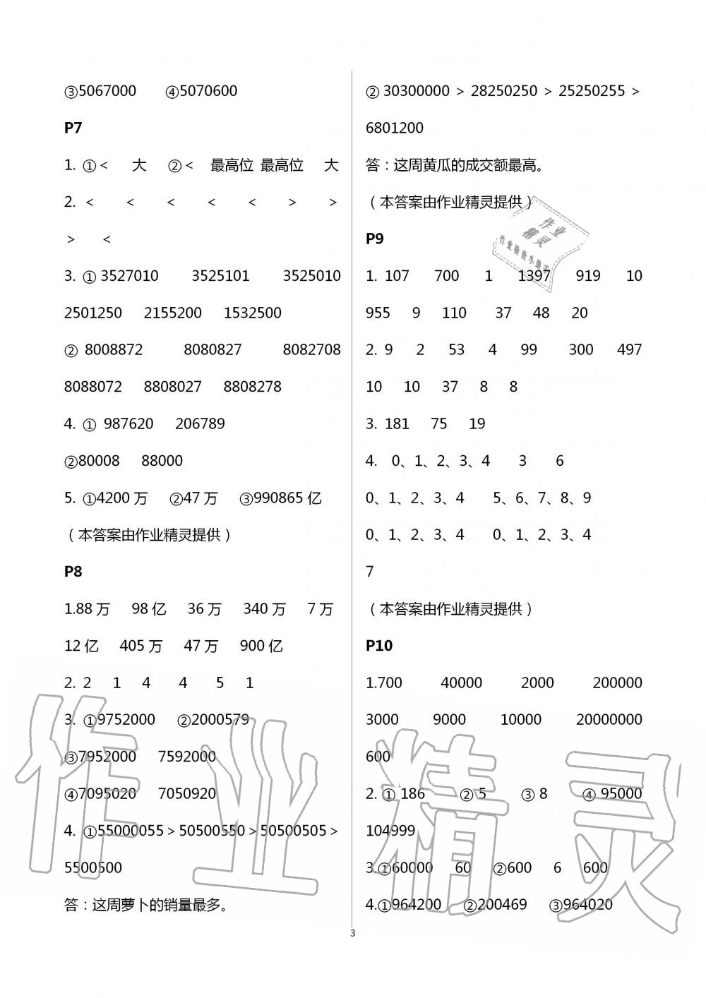 2020年口算題卡升級(jí)練四年級(jí)上冊(cè)青島版 第3頁(yè)