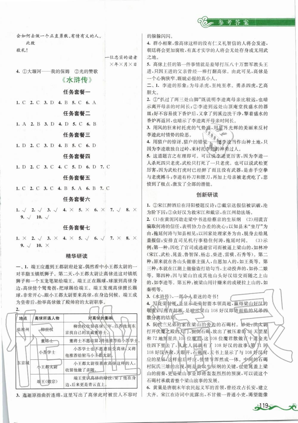 2020年初中名著導(dǎo)伴研九年級(jí)上冊(cè) 參考答案第2頁(yè)