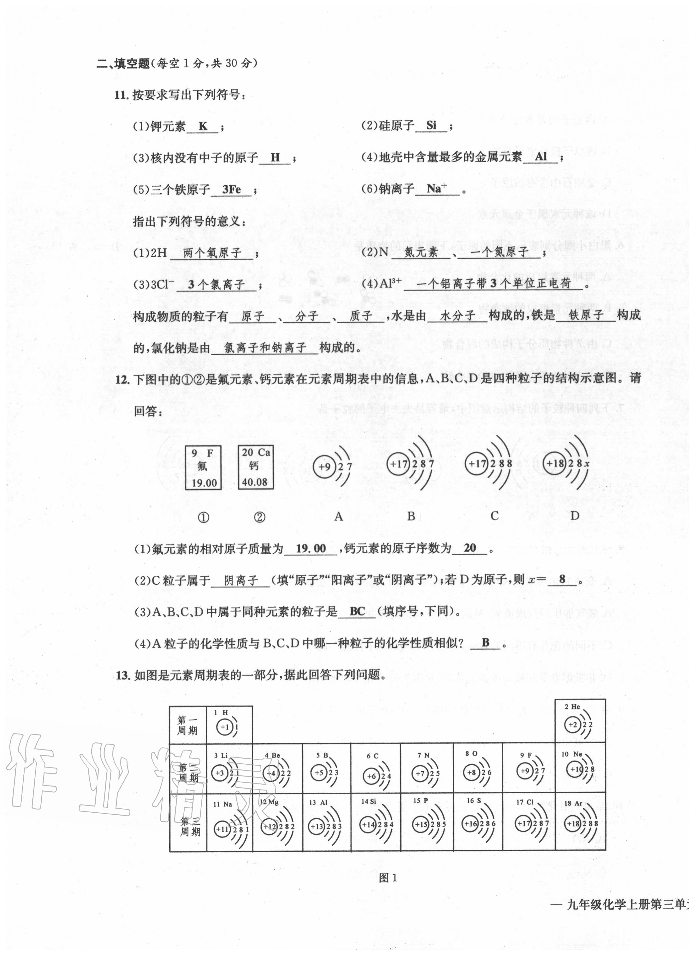 2020年学业评价测评卷九年级化学全一册人教版 第11页