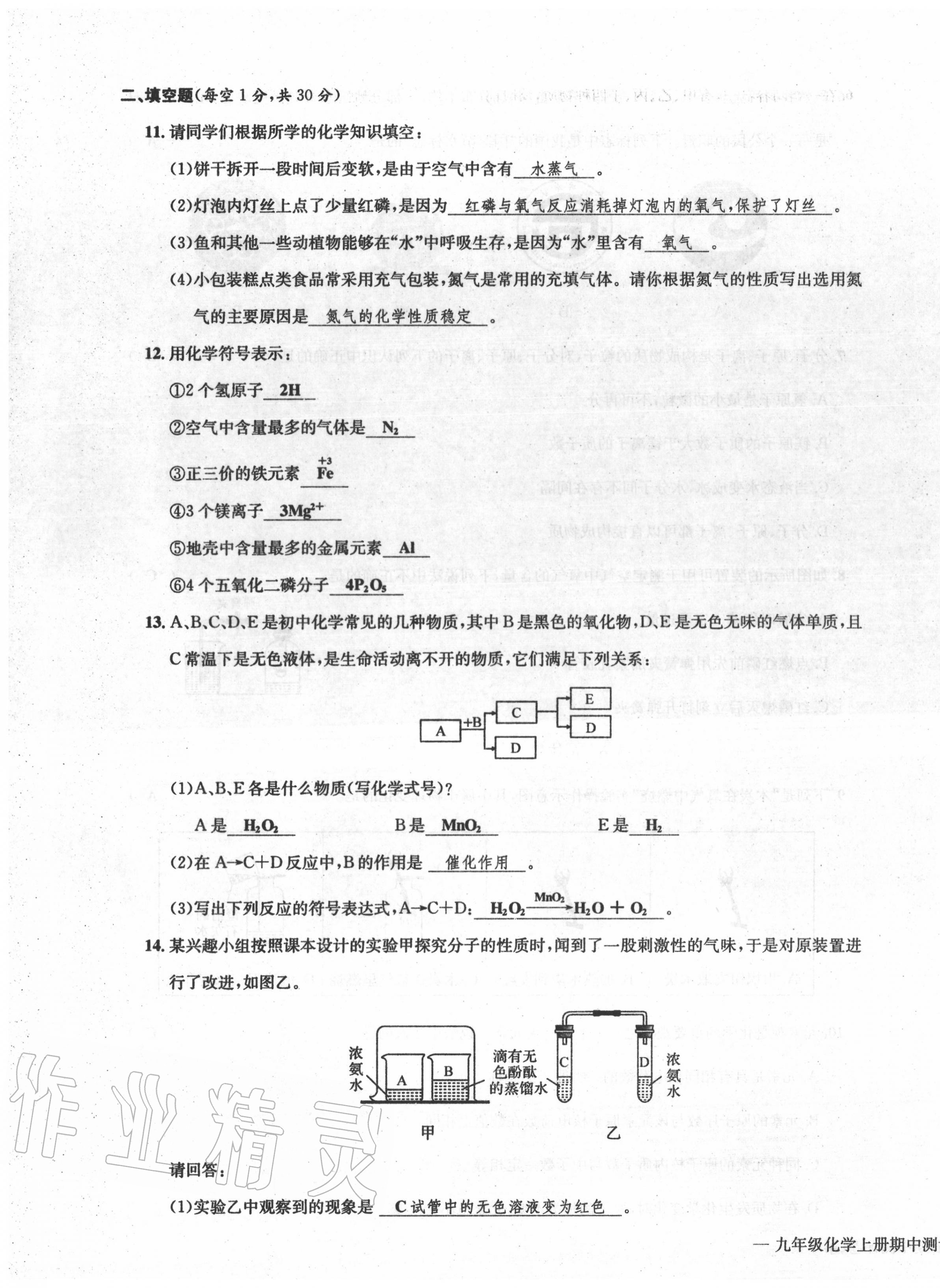 2020年学业评价测评卷九年级化学全一册人教版 第19页