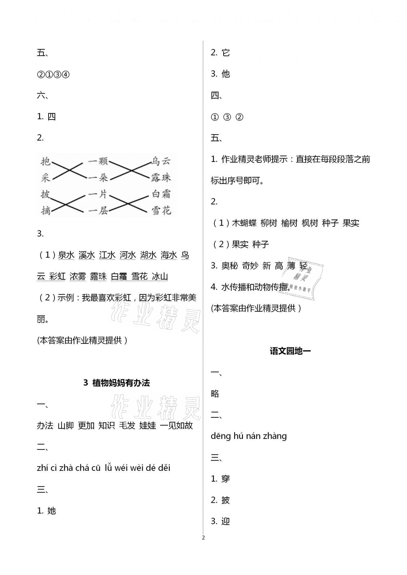 2020年小学语文同步练习二年级上册人教版西南师范大学出版社 第2页