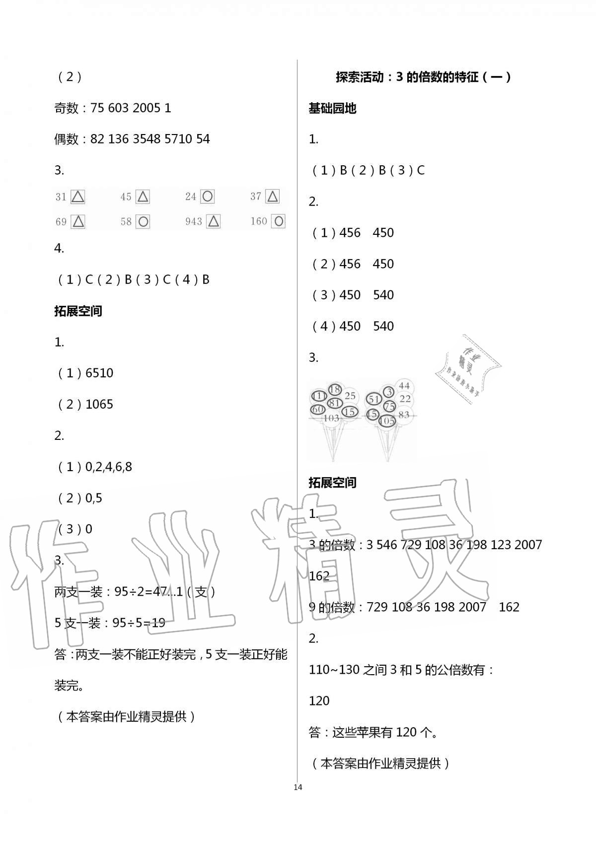 2020年新編基礎(chǔ)訓(xùn)練五年級數(shù)學(xué)上冊北師大版 第14頁