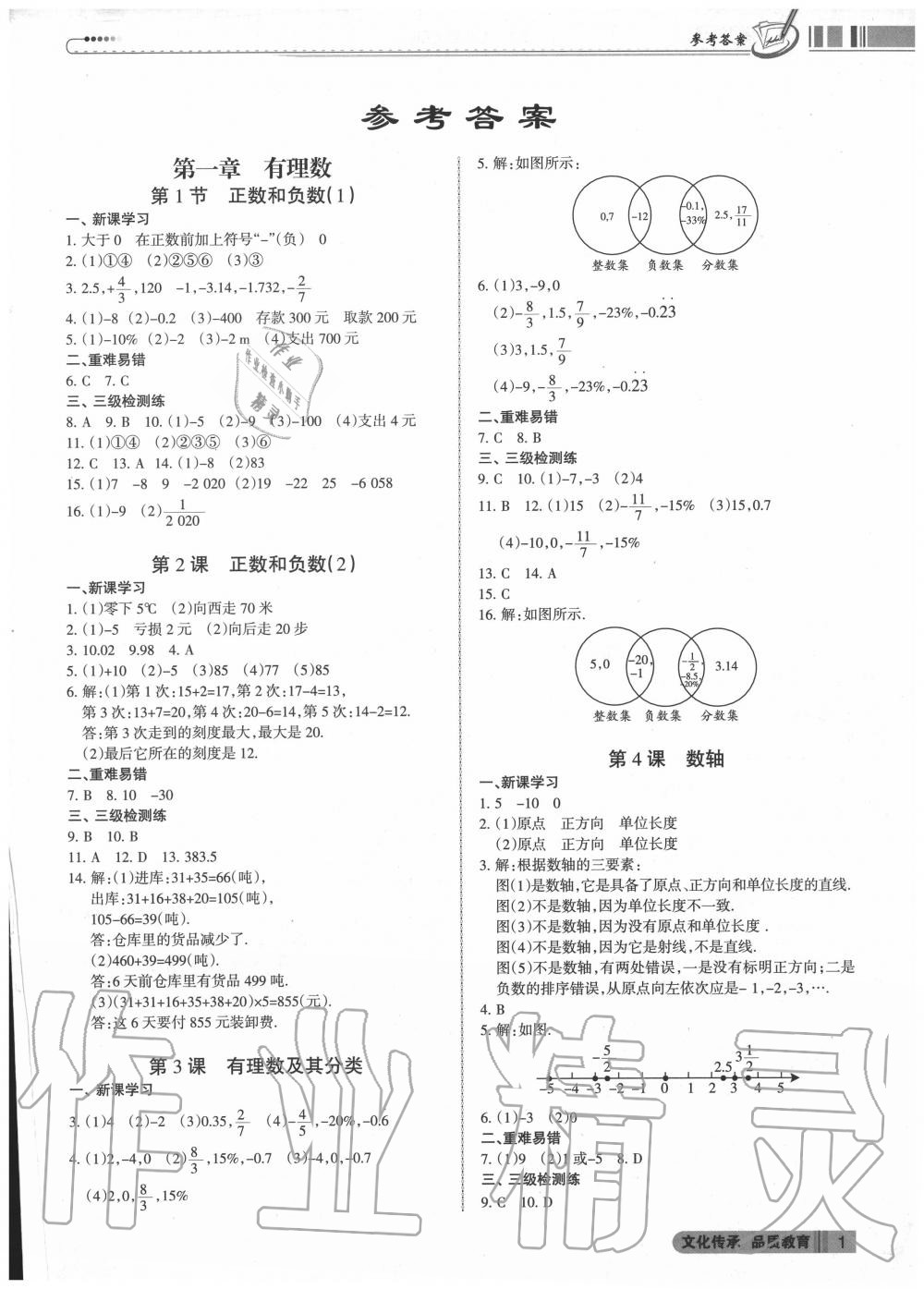 2020年同步?jīng)_刺七年級(jí)數(shù)學(xué)上冊(cè)人教版 第1頁(yè)