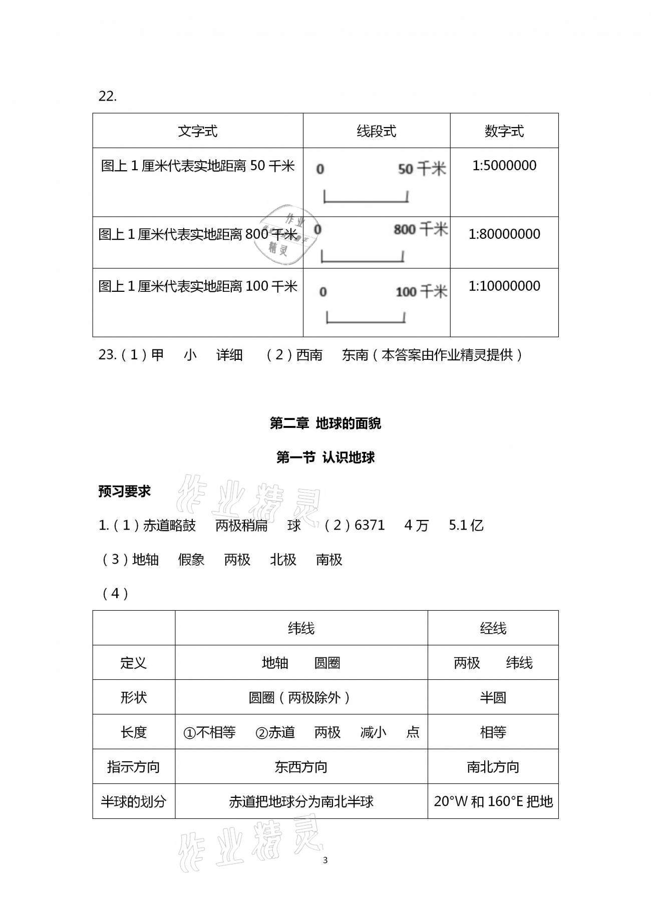 2020年知識(shí)與能力訓(xùn)練七年級(jí)地理上冊(cè)湘教版 第3頁(yè)