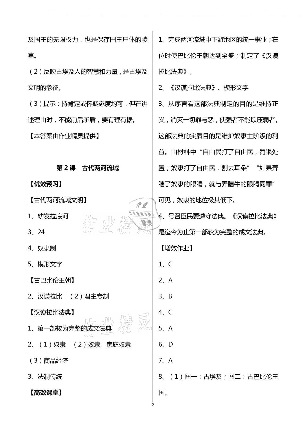 2020年人教金學典同步解析與測評九年級世界歷史上冊人教版重慶專版 第2頁